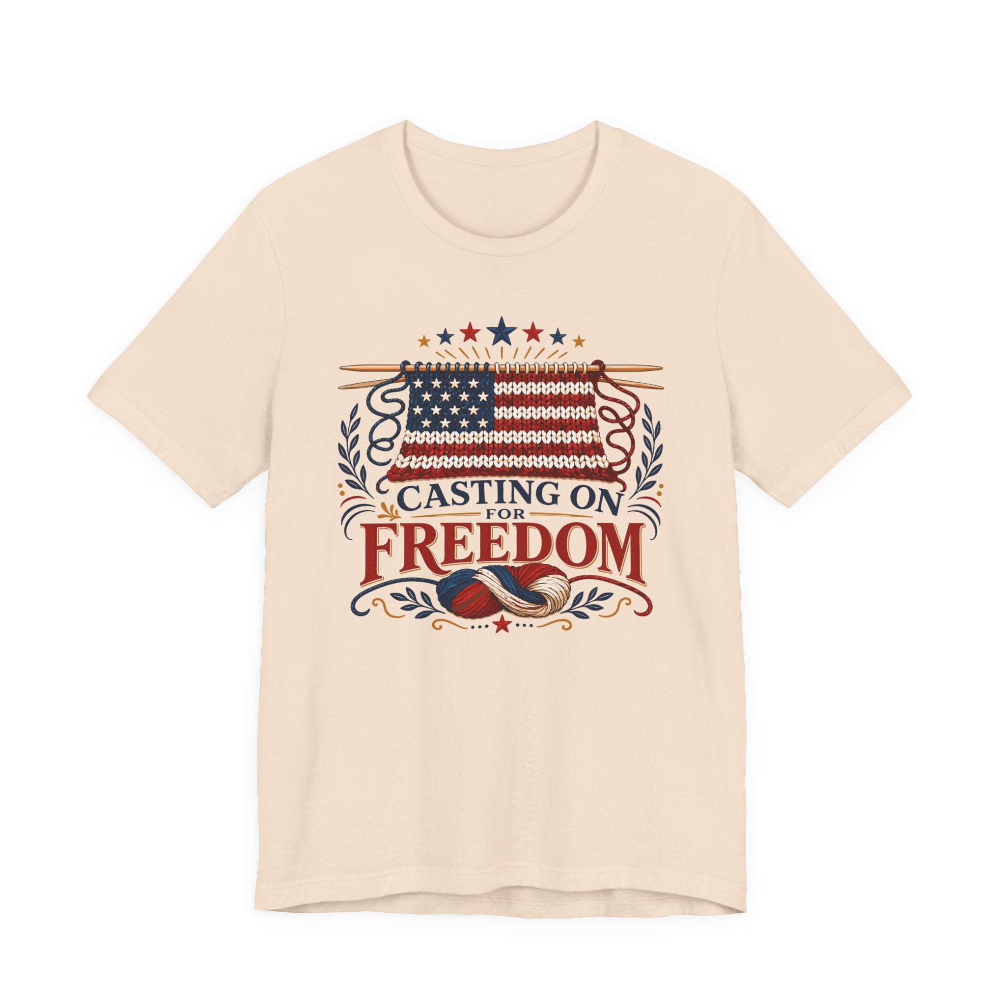 Casting On For Freedom (Patriotic Knitting Tee)
