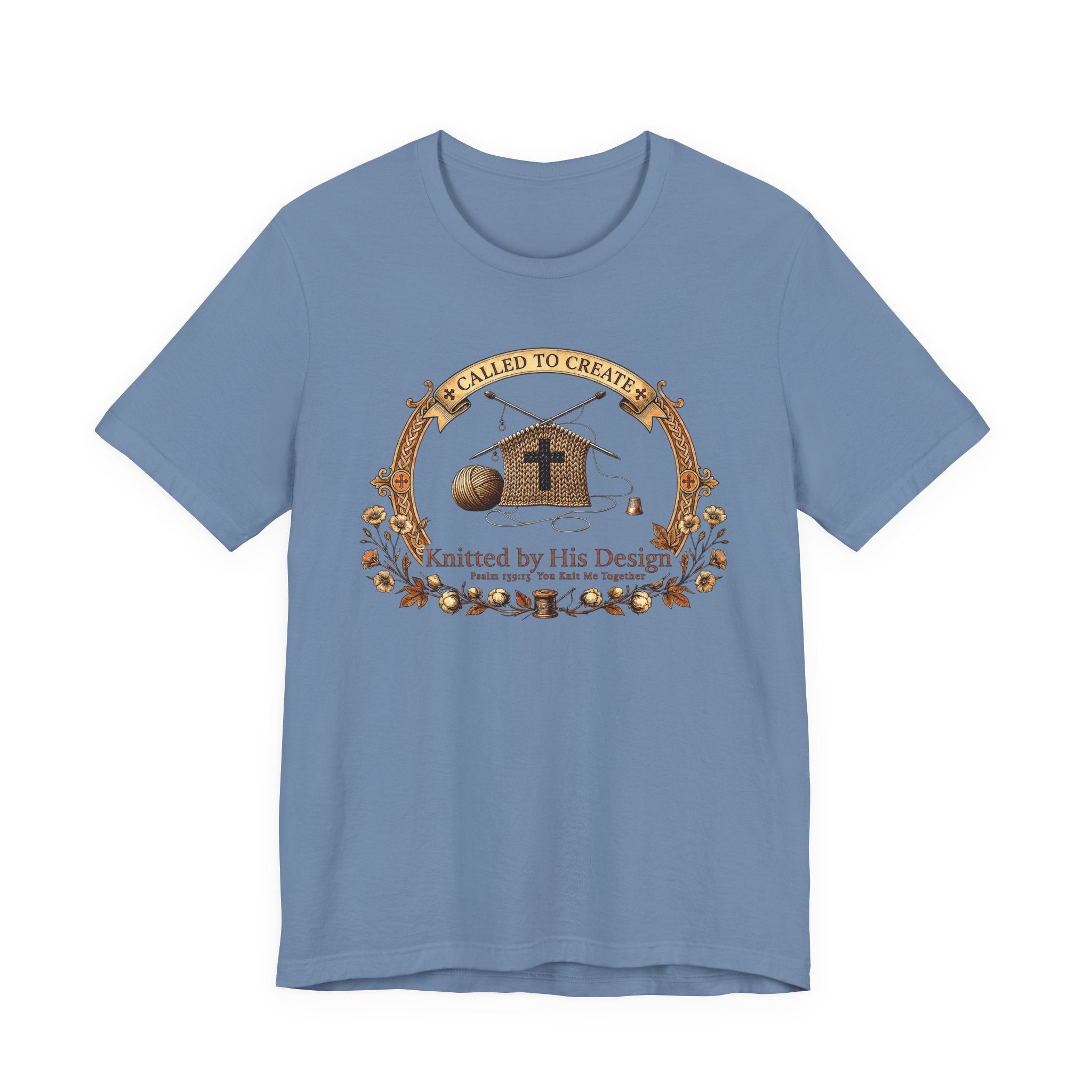 Knitted by His Design (Knitting Lovers Christian Tee)