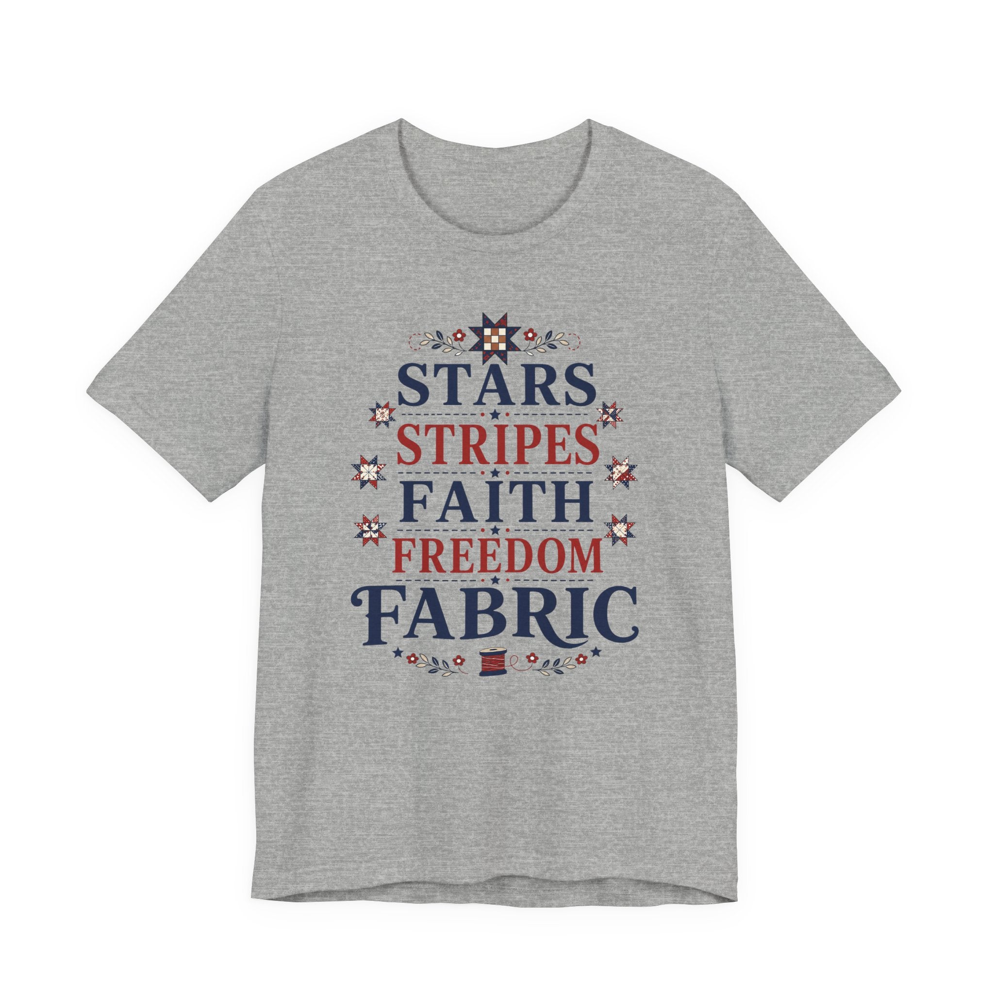 Stars Stripes Faith Freedom Fabric (Patriotic Christian Tee)