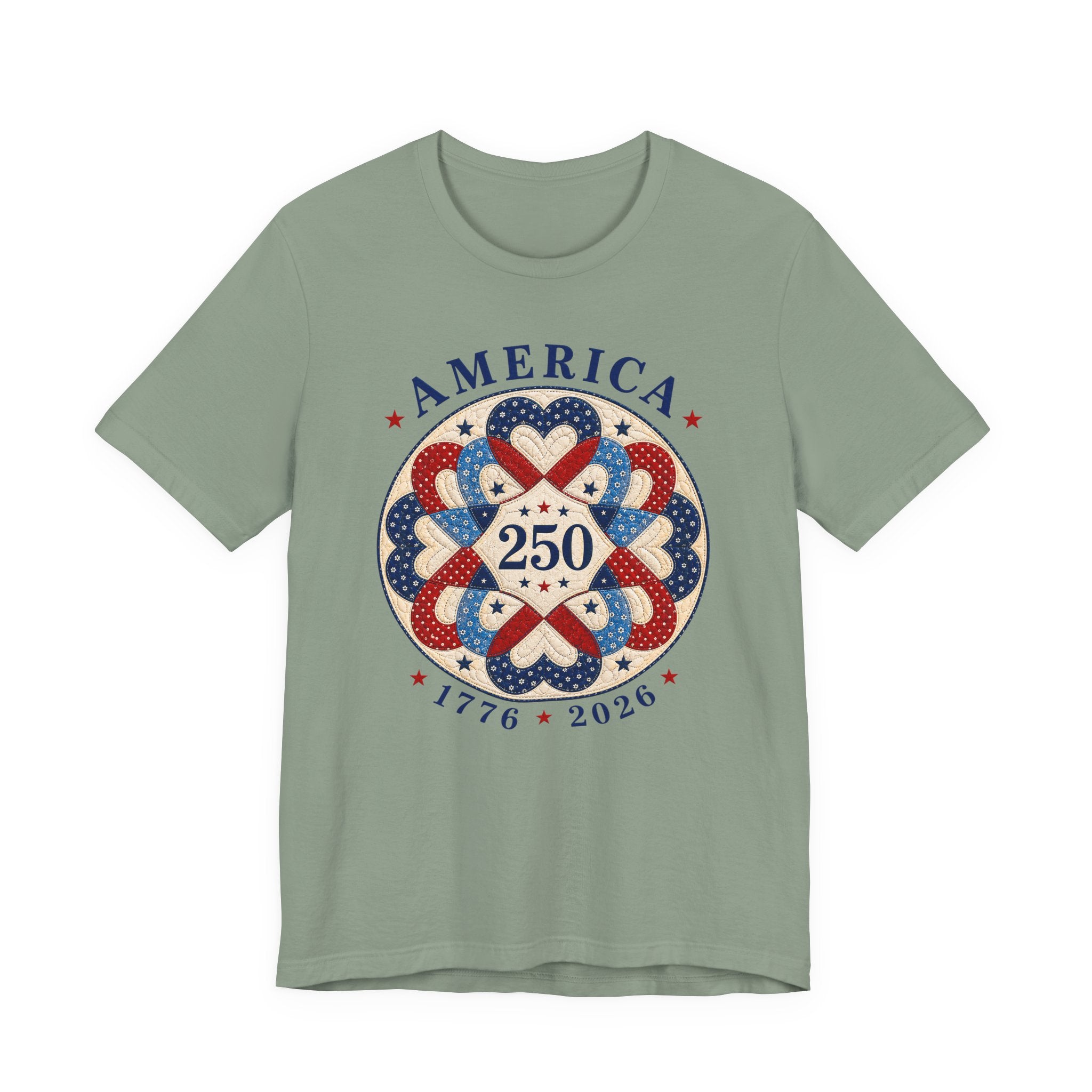 America 250 - Interlocking Hearts (Patriotic Quilting Tee)