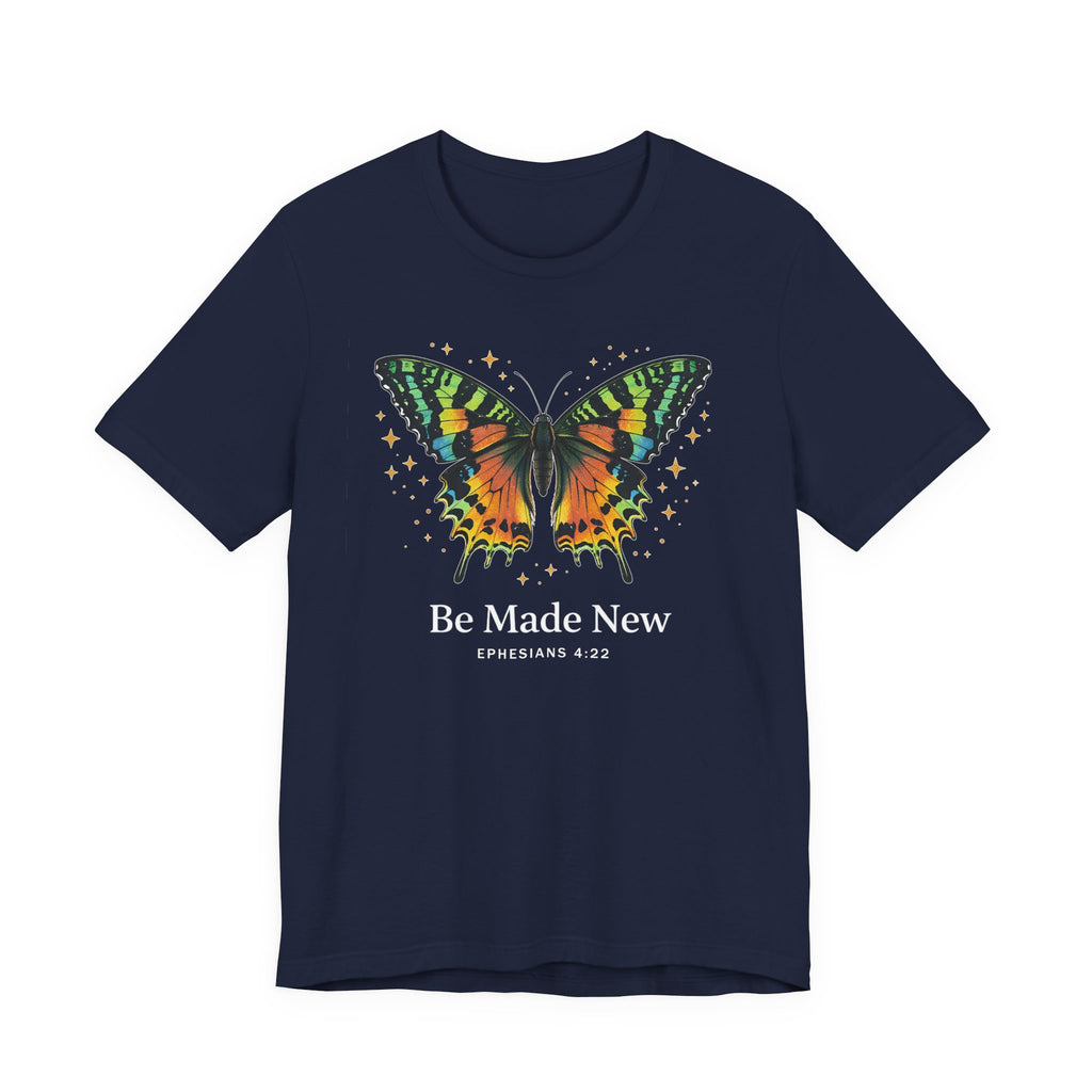 Be Made New - Madagascan Sunset Moth (Ephesians 4:22  Tee in Dark Colors)