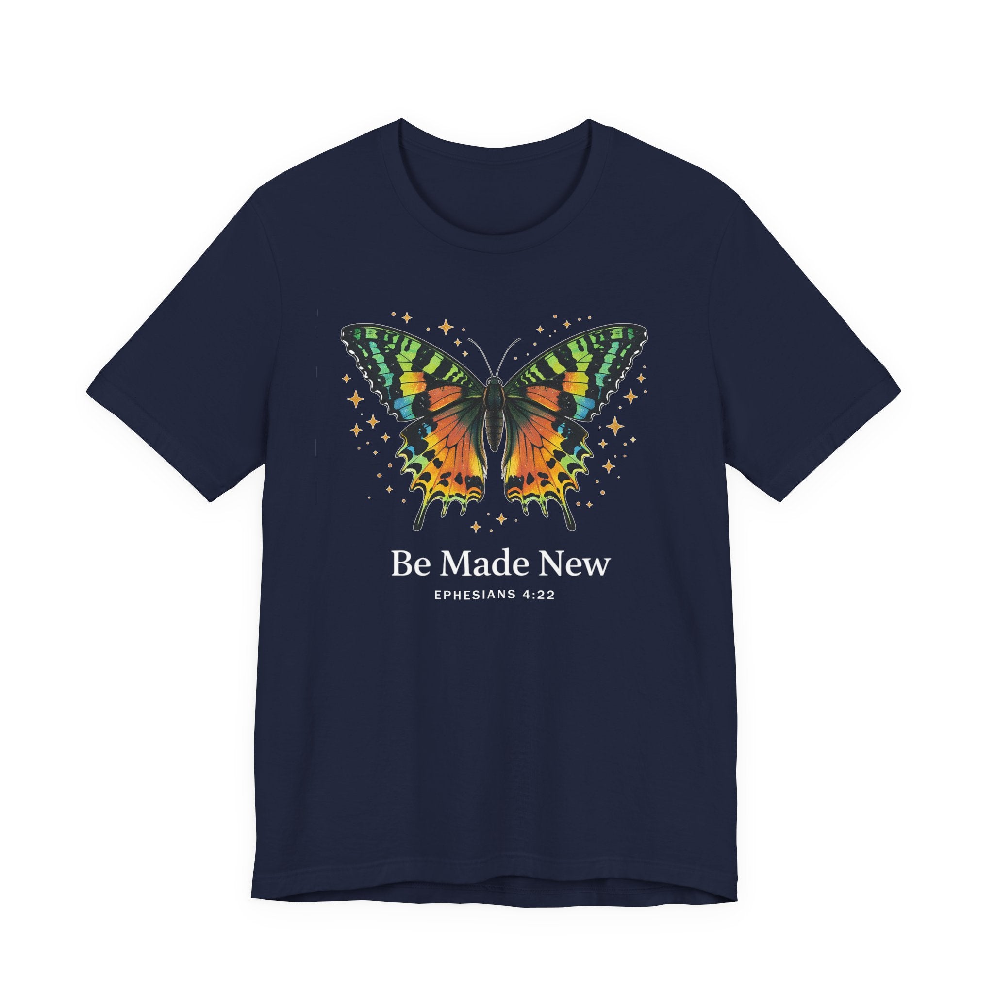 Be Made New - Madagascan Sunset Moth (Ephesians 4:22  Tee in Dark Colors)