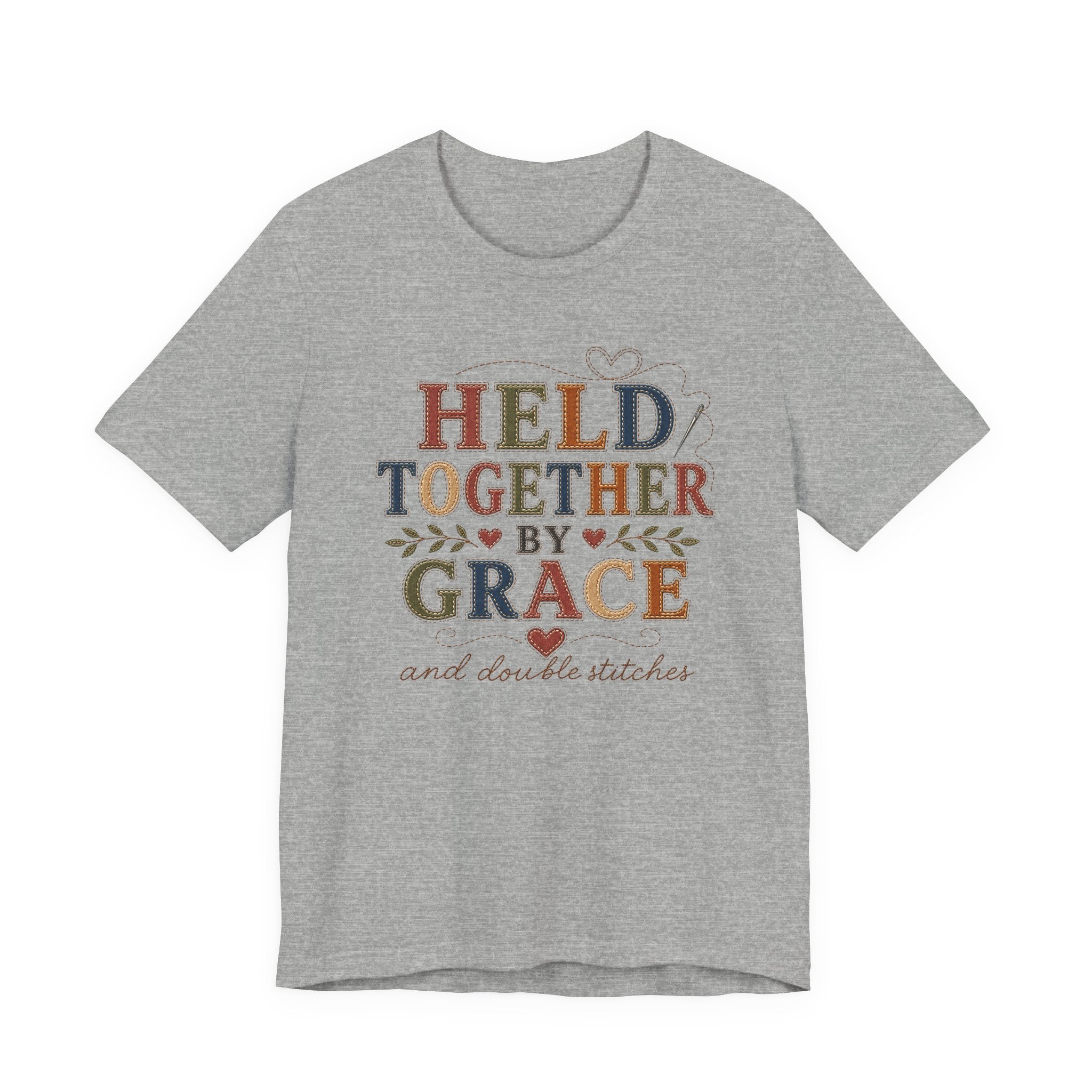 Held Together By Grace and Double Stitches (Christian Sewing Tee)