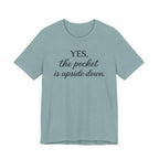 Yes the Pocket is Upside Down - (Sewing Tee)