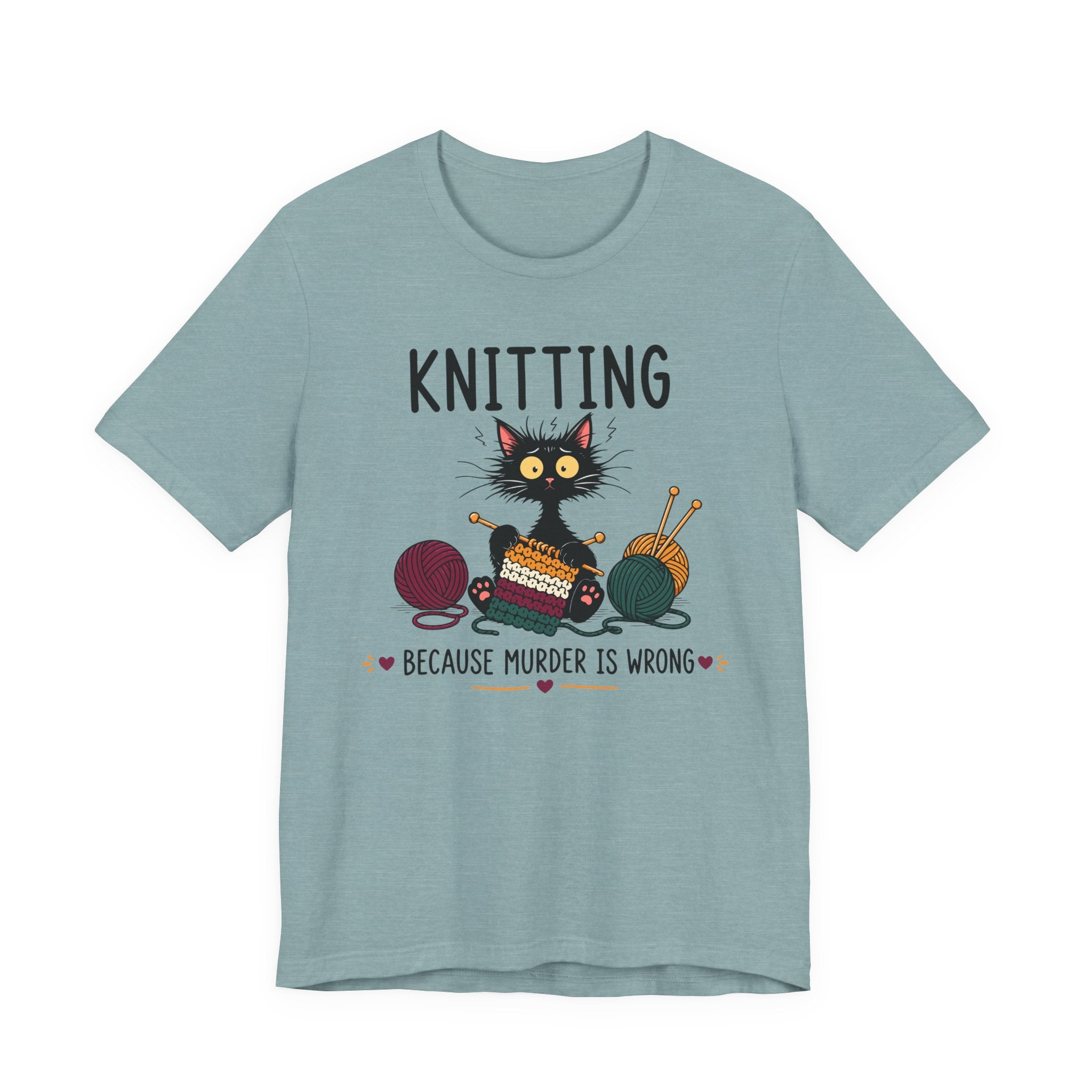 Knitting Because Murder is Wrong Tee