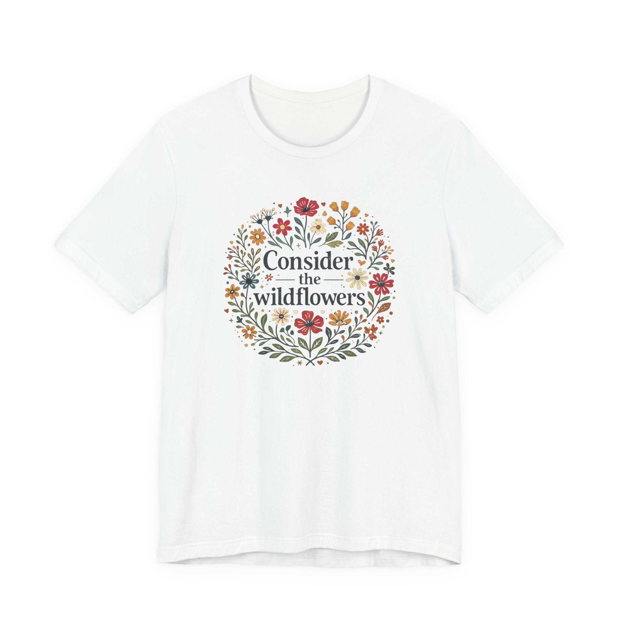Consider the Wildflowers (Christian Botanical Block Print Tee)