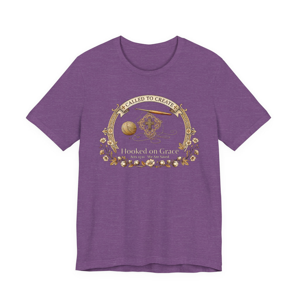 Hooked on Grace (Crochet Lovers Christian Tee - Dark Colors)