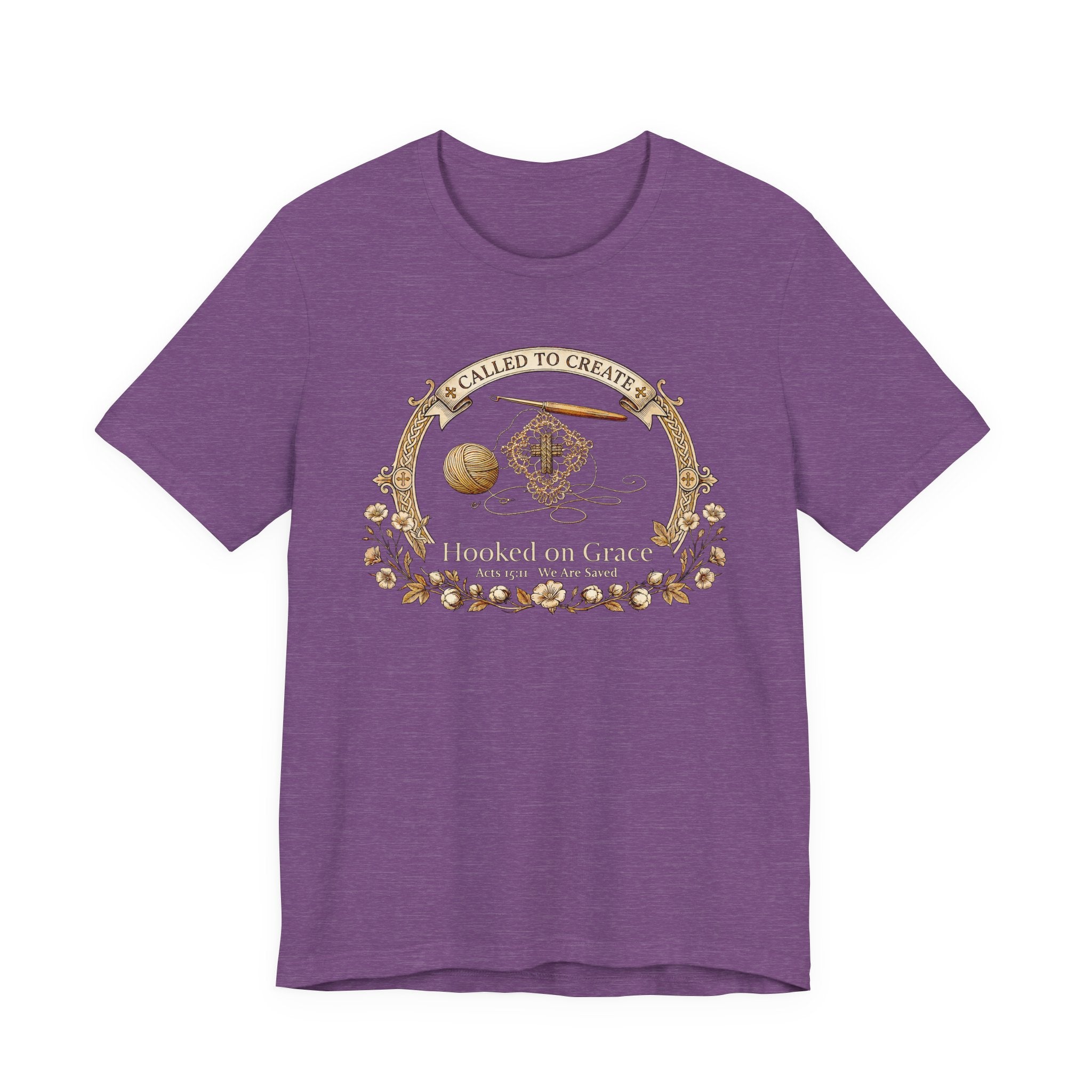 Hooked on Grace (Crochet Lovers Christian Tee - Dark Colors)