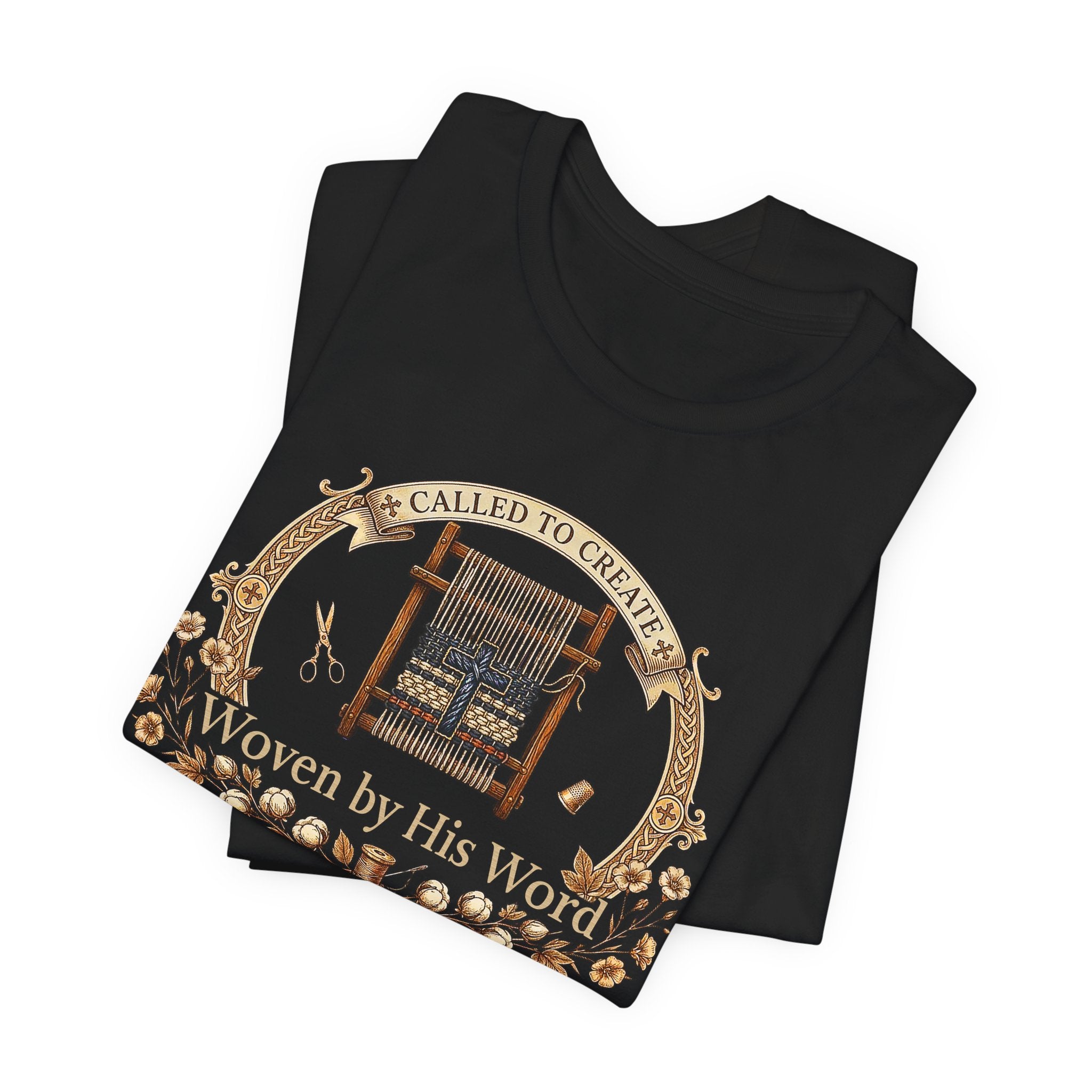 Woven By His Word (Christian Weaver - Dark Tee)