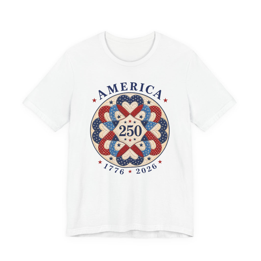 America 250 - Interlocking Hearts (Patriotic Quilting Tee)
