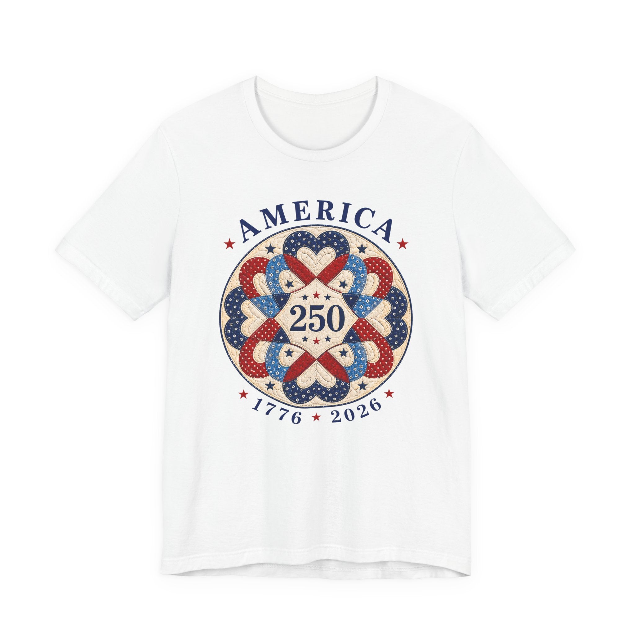 America 250 - Interlocking Hearts (Patriotic Quilting Tee)