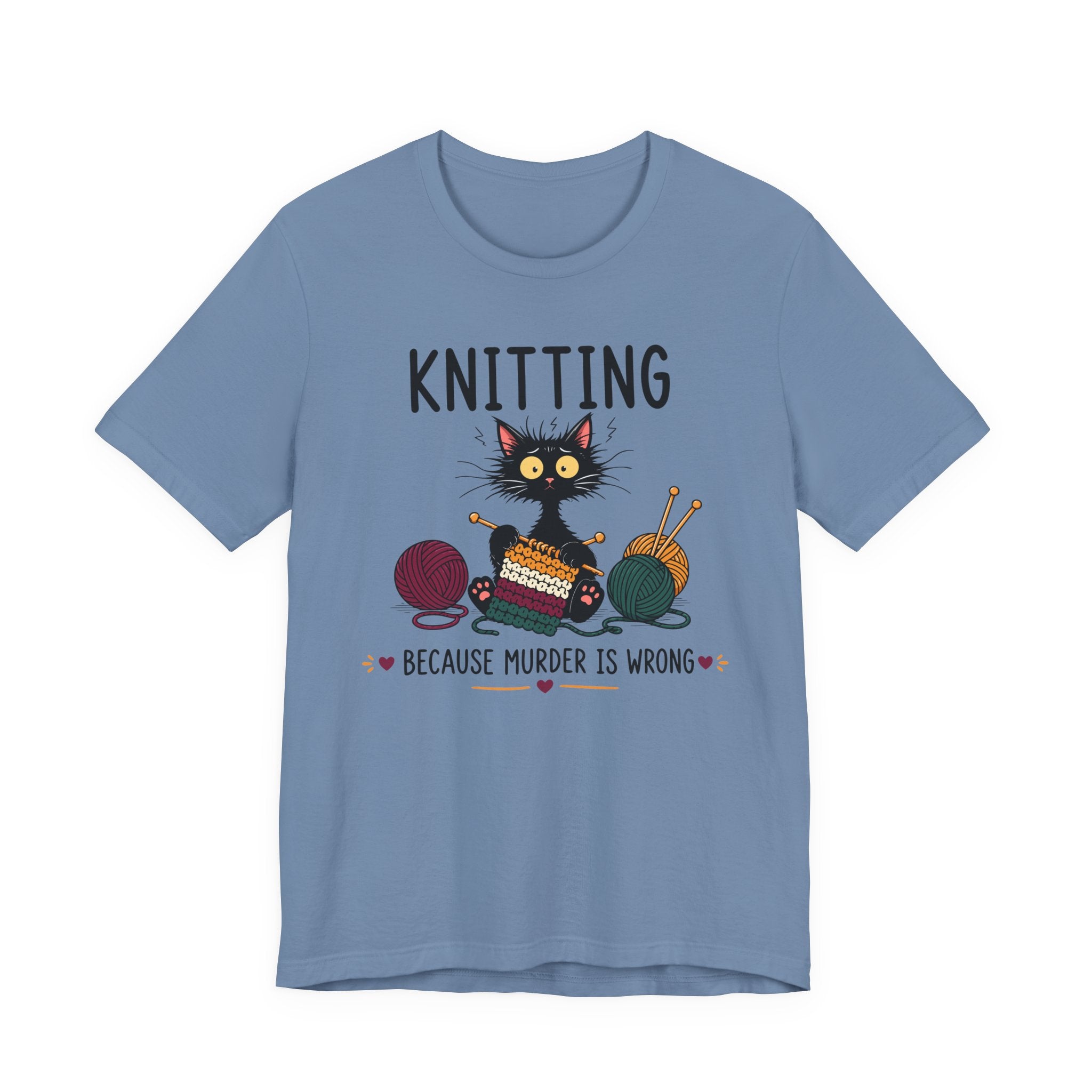 Knitting Because Murder is Wrong Tee