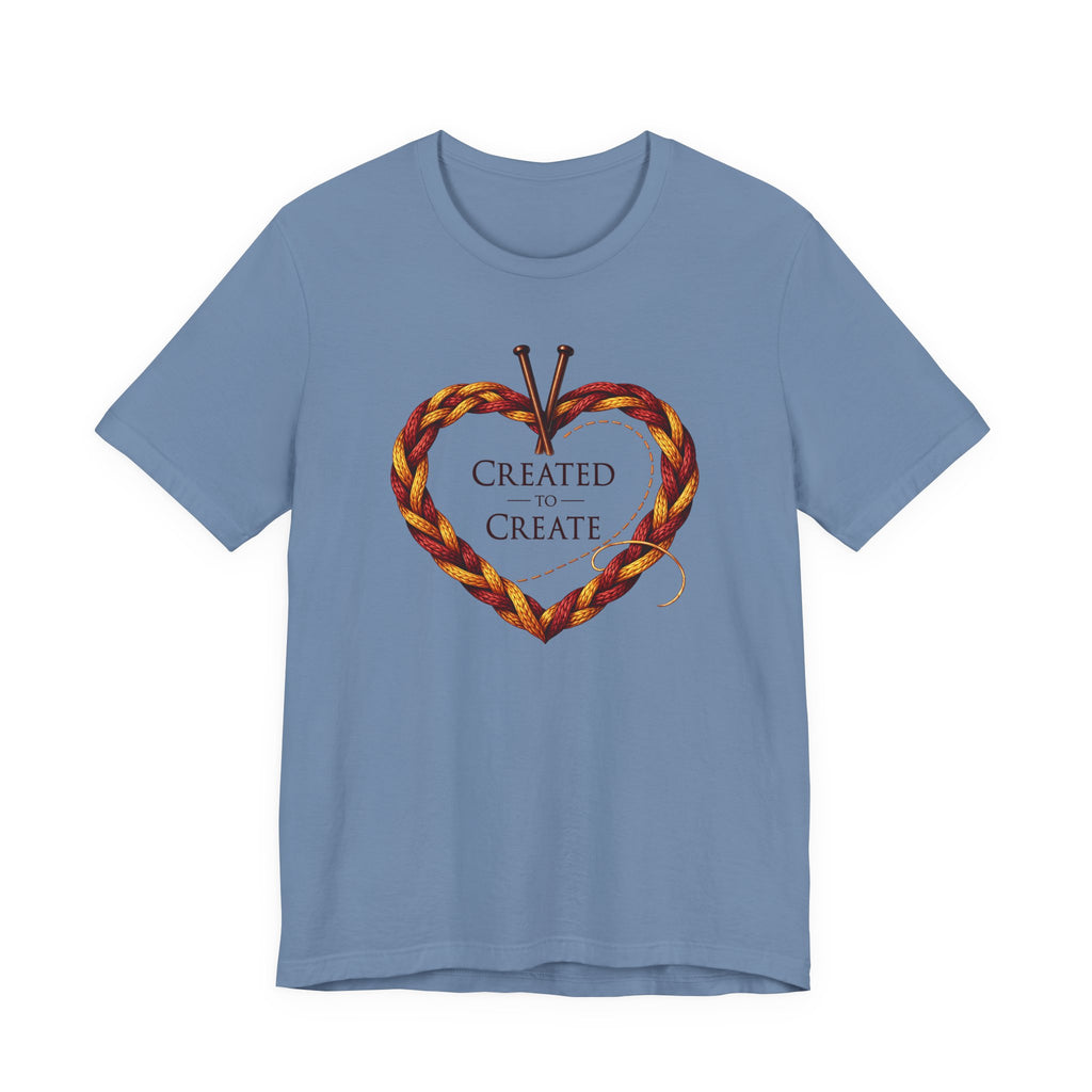 Created To Create (Christian Knitting Heart Tee)