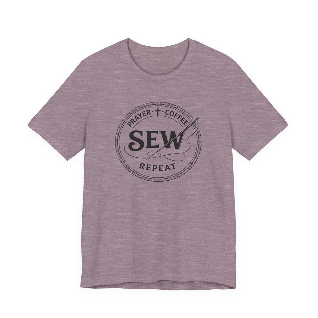 Prayer + Coffee + Sew Repeat (Christian Sewing Tee)