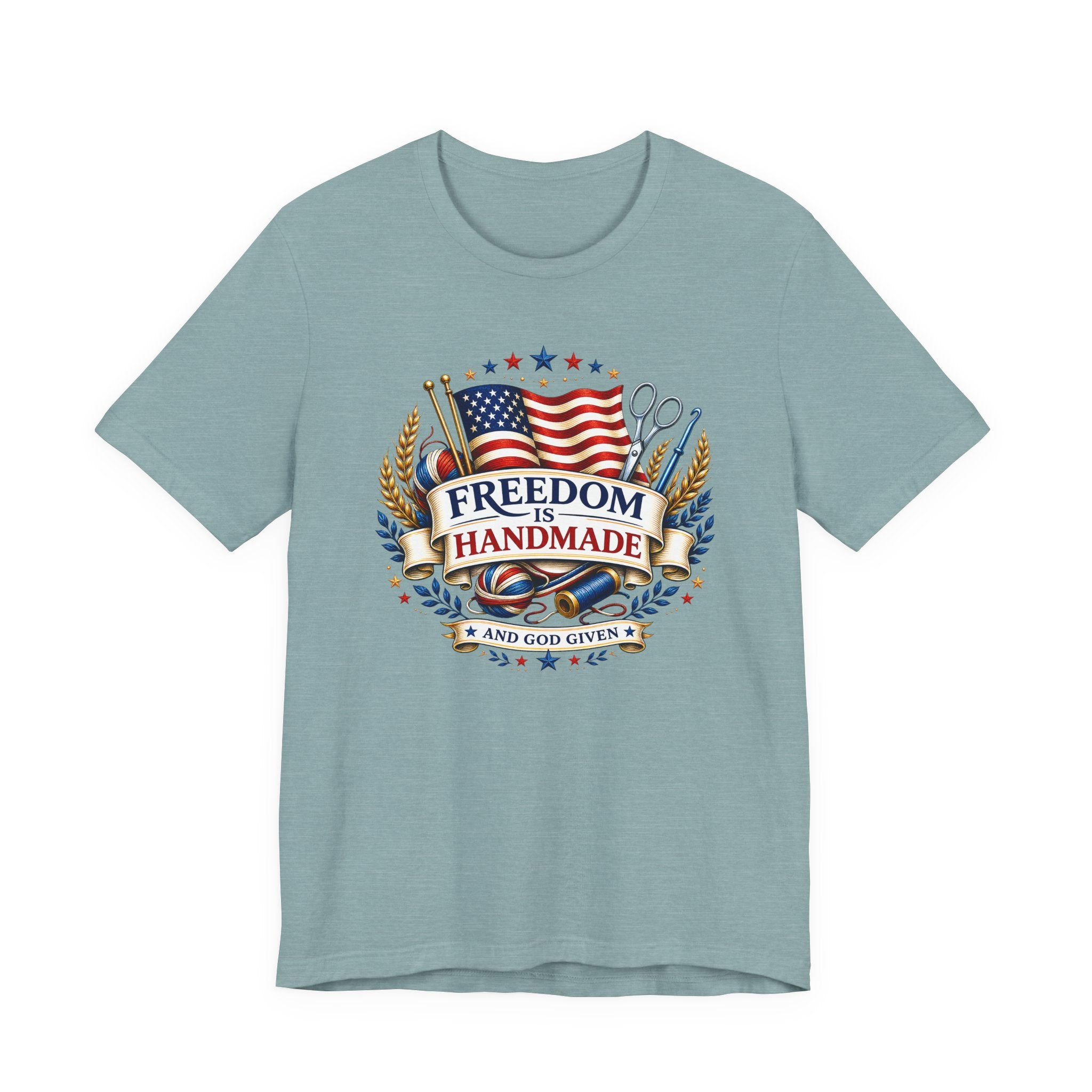 USA Freedom is Handmade and God Given (Patriotic Maker Tee)