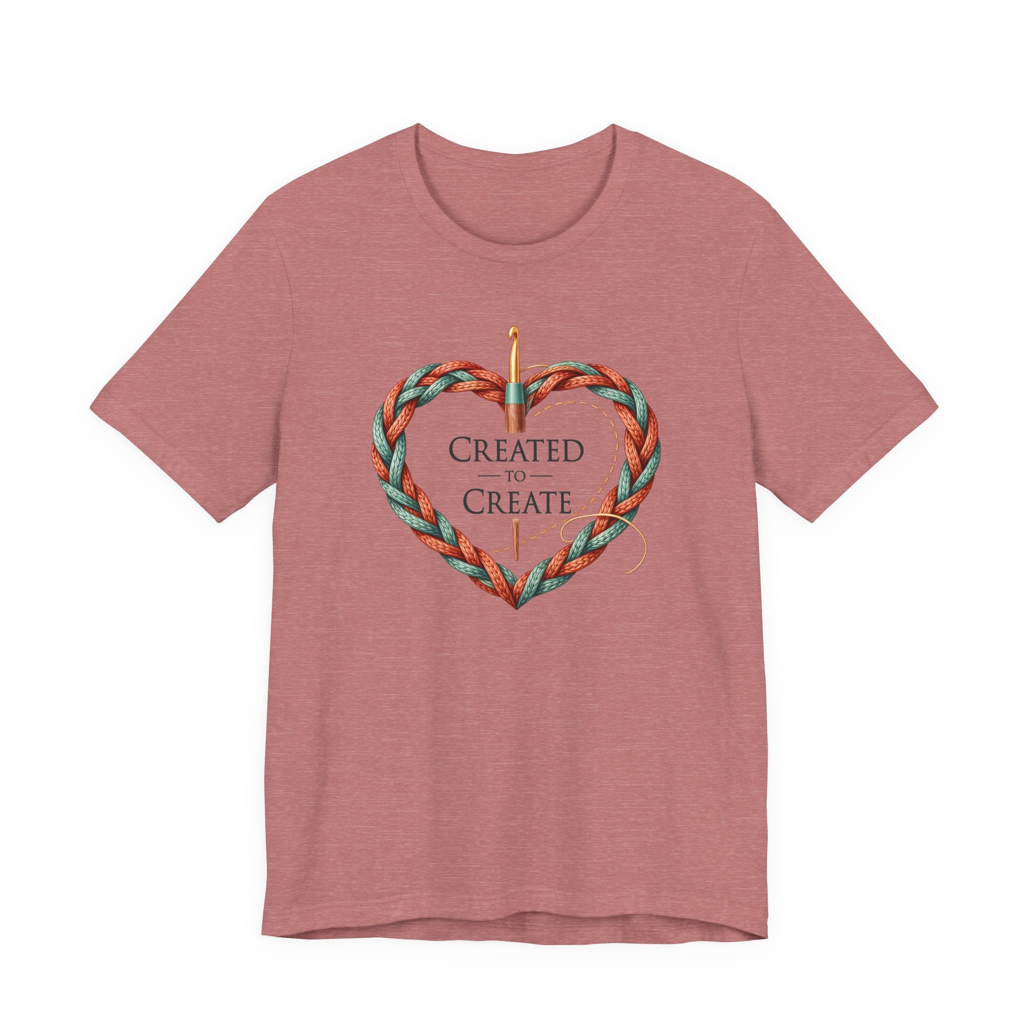 Created to Create (Christian Crochet Heart Tee)