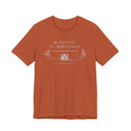 Be Patient in tribulation (Romans 12:12  Dark Sewing Tee)