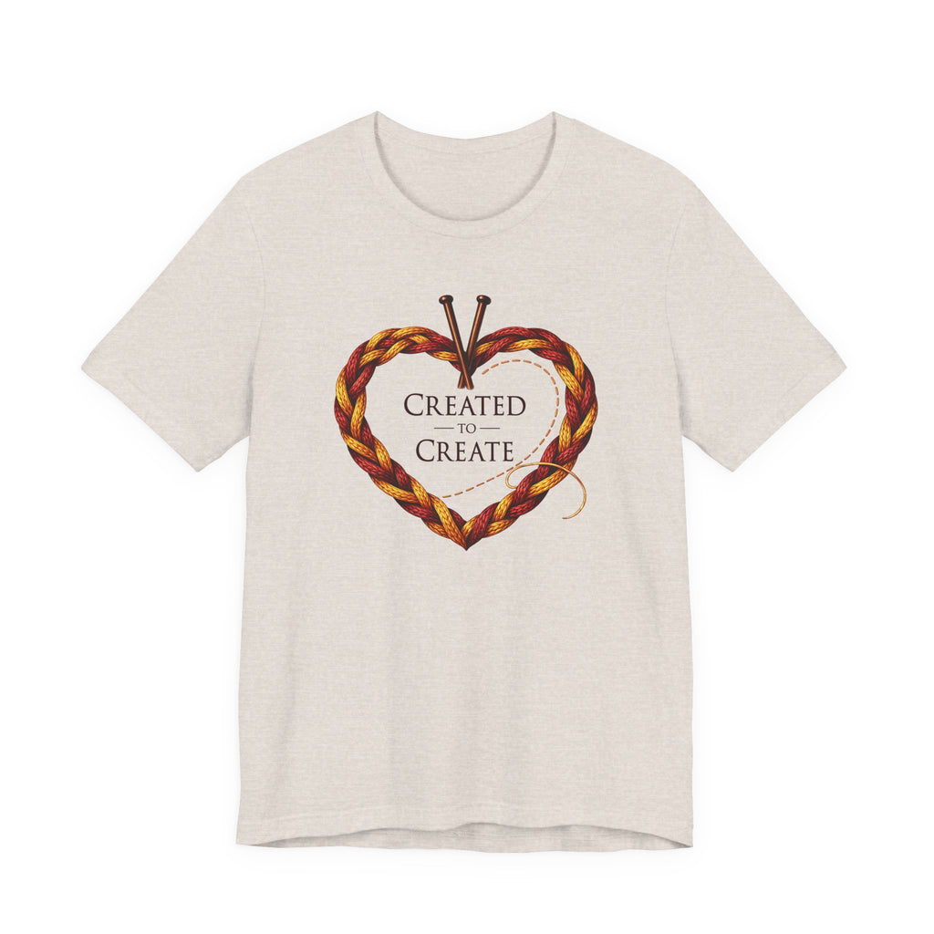 Created To Create (Christian Knitting Heart Tee)