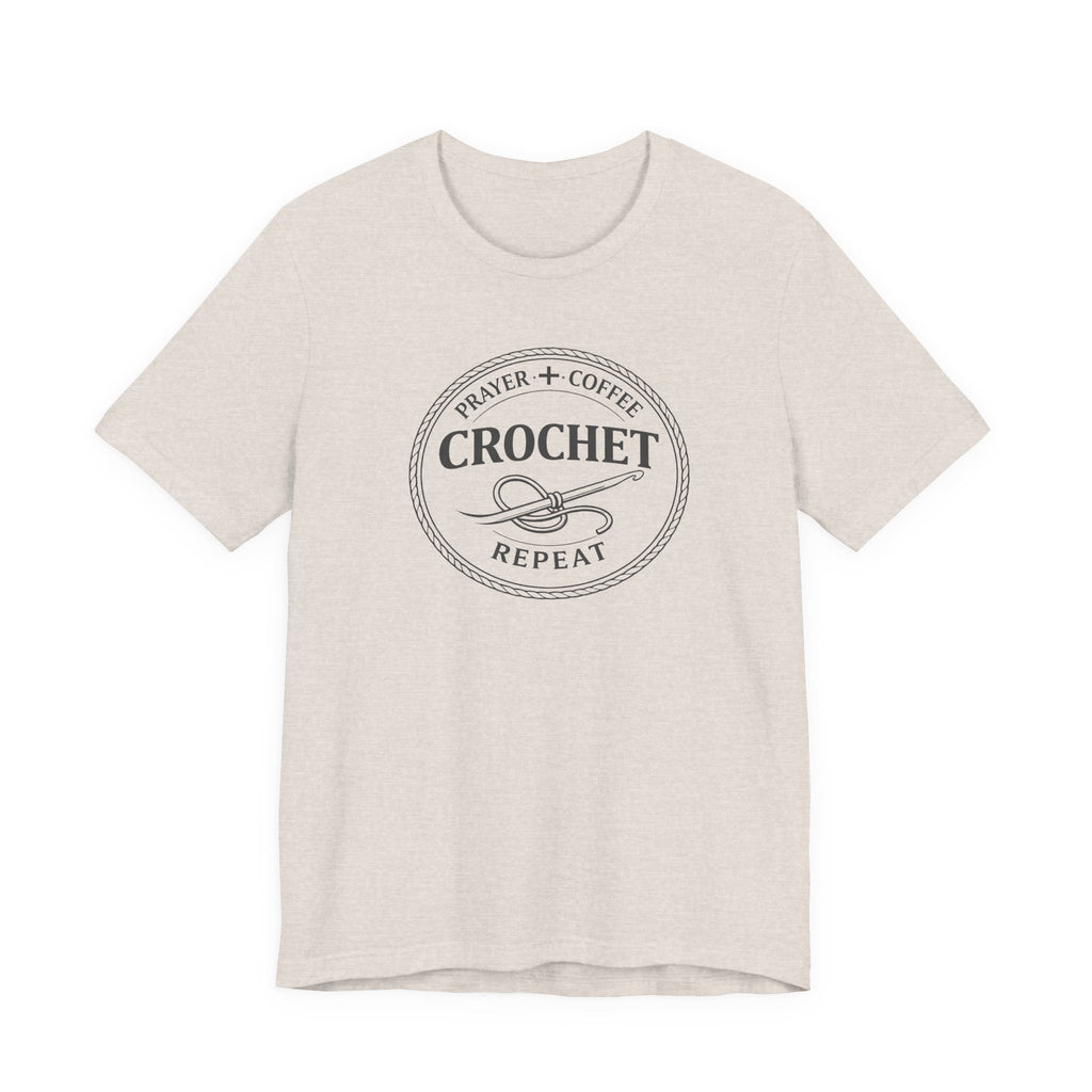 Prayer + Coffee + Crochet + Repeat (Christian Tee)