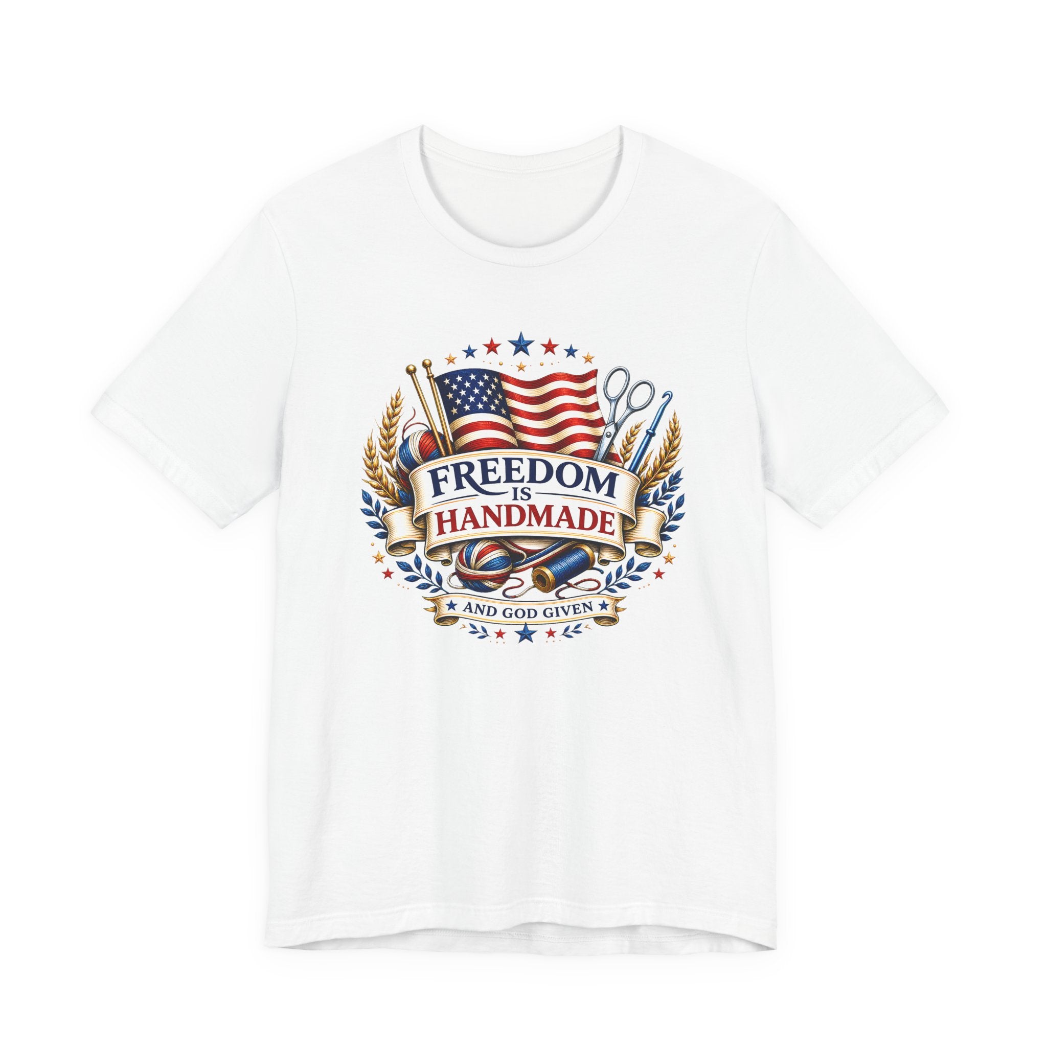 USA Freedom is Handmade and God Given (Patriotic Maker Tee)