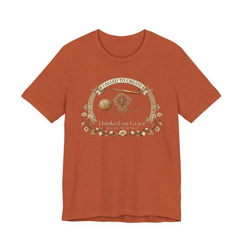 Hooked on Grace (Crochet Lovers Christian Tee - Dark Colors)