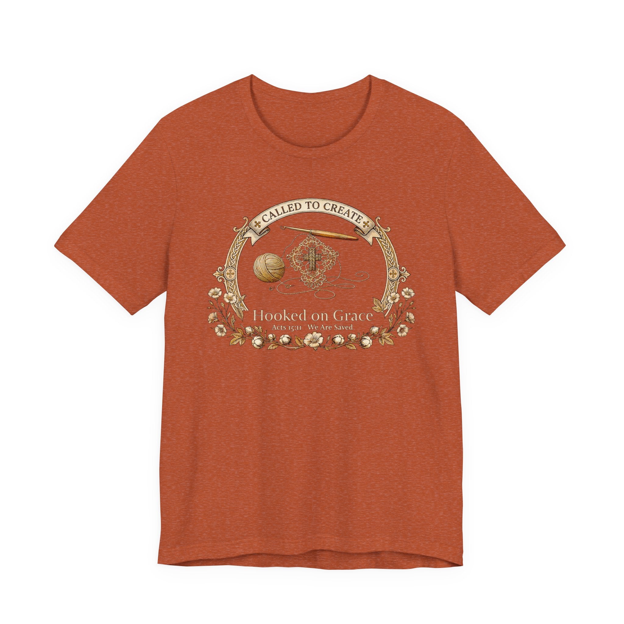 Hooked on Grace (Crochet Lovers Christian Tee - Dark Colors)