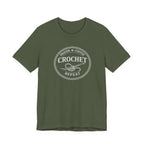 Prayer + Coffee + Crochet + Repeat (Christian Tee in Dark Colors)