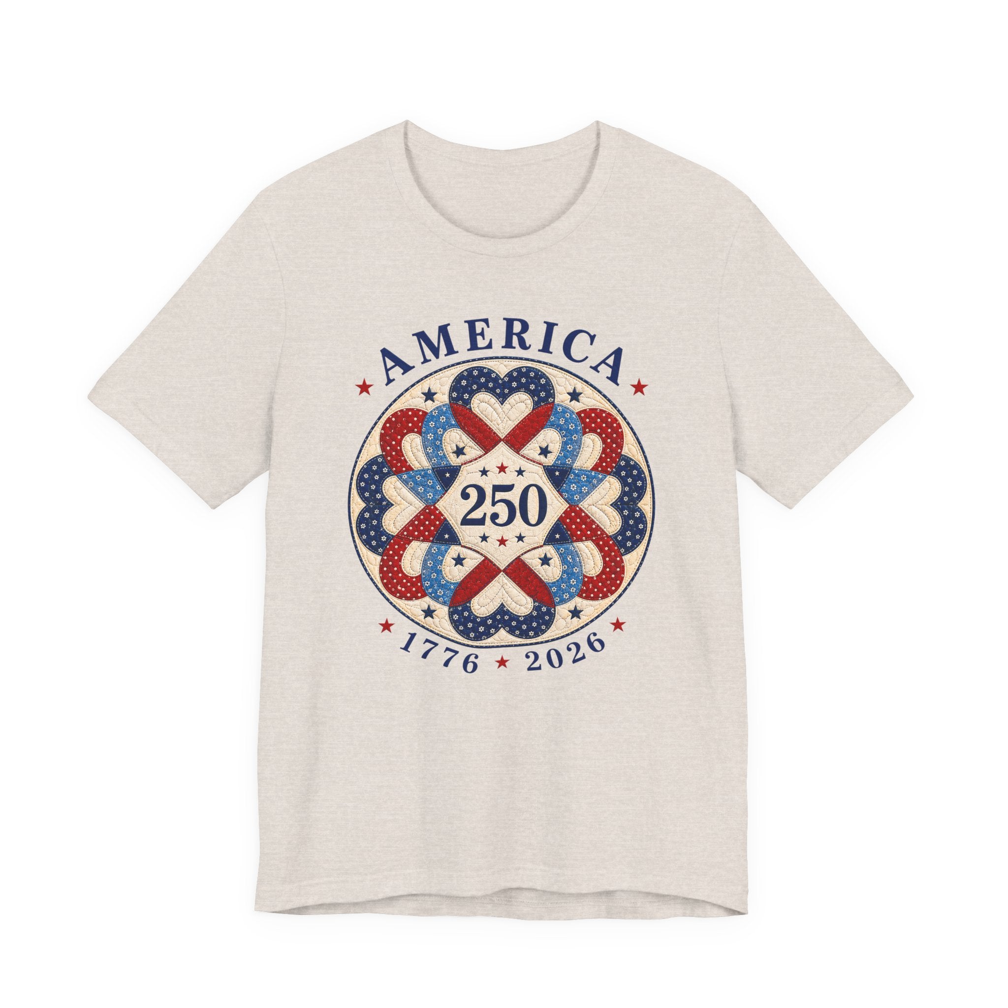 America 250 - Interlocking Hearts (Patriotic Quilting Tee)
