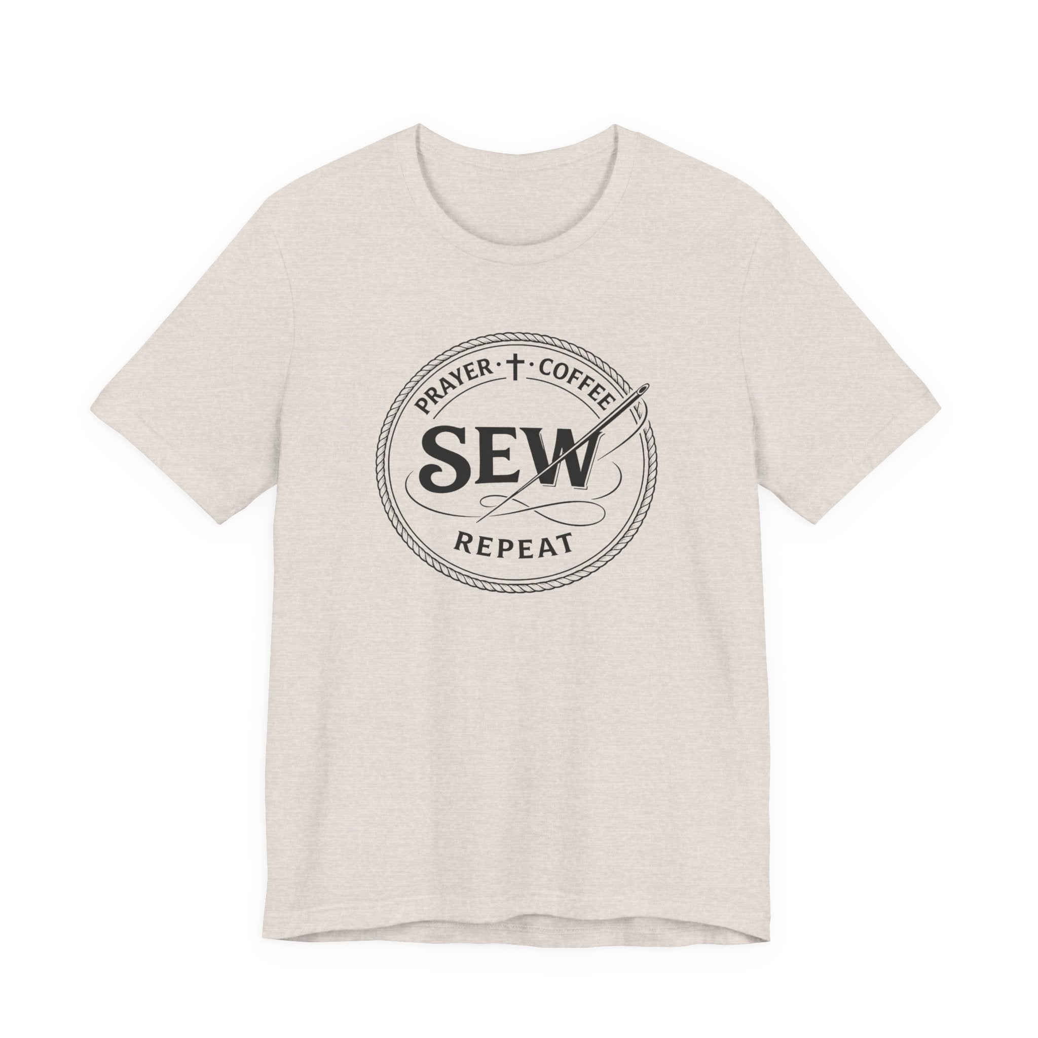 Prayer + Coffee + Sew Repeat (Christian Sewing Tee)