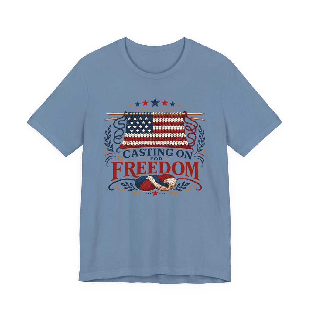 Casting On For Freedom (Patriotic Knitting Tee)