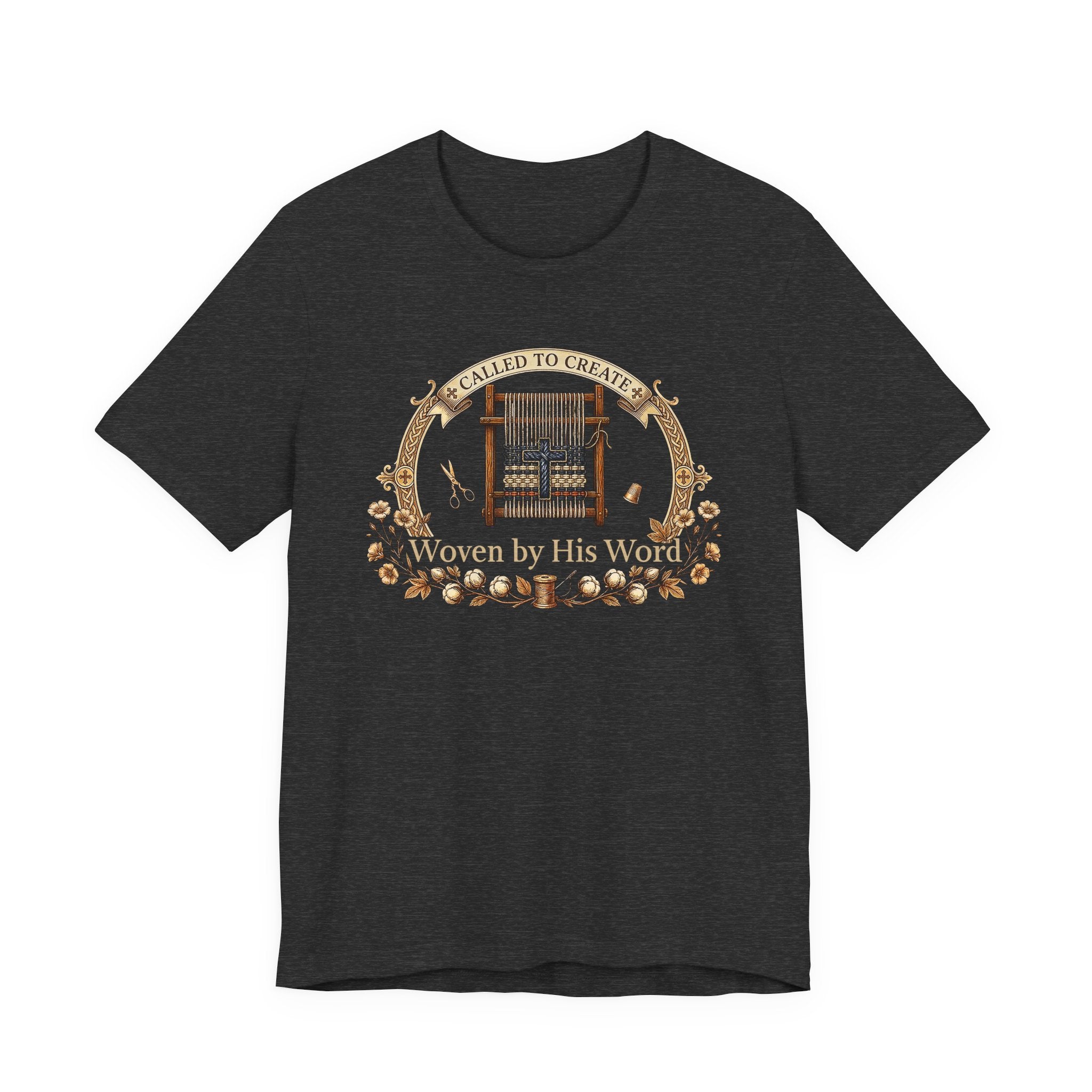 Woven By His Word (Christian Weaver - Dark Tee)