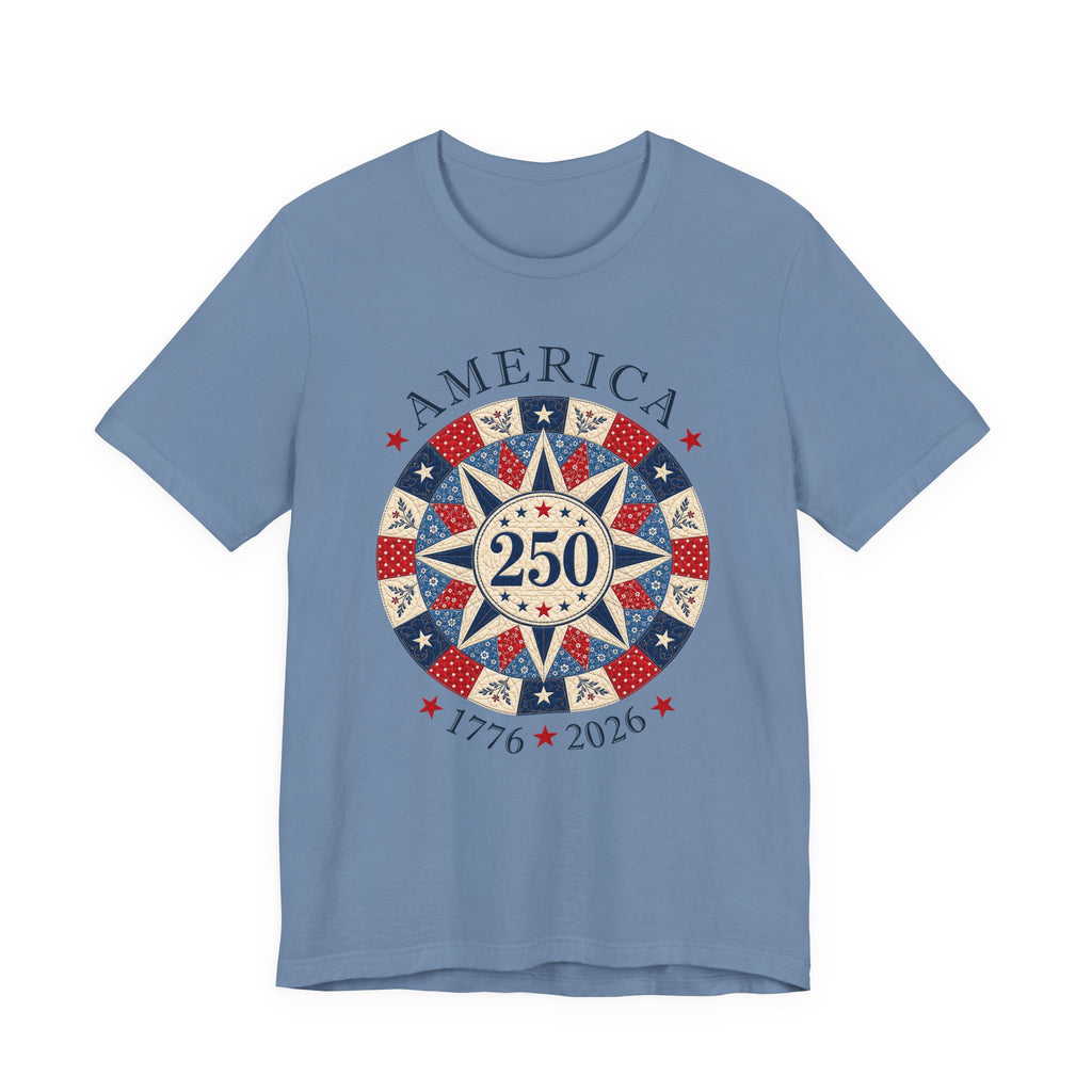 America 250 Quilt Star (Patriotic Quilting Tee)