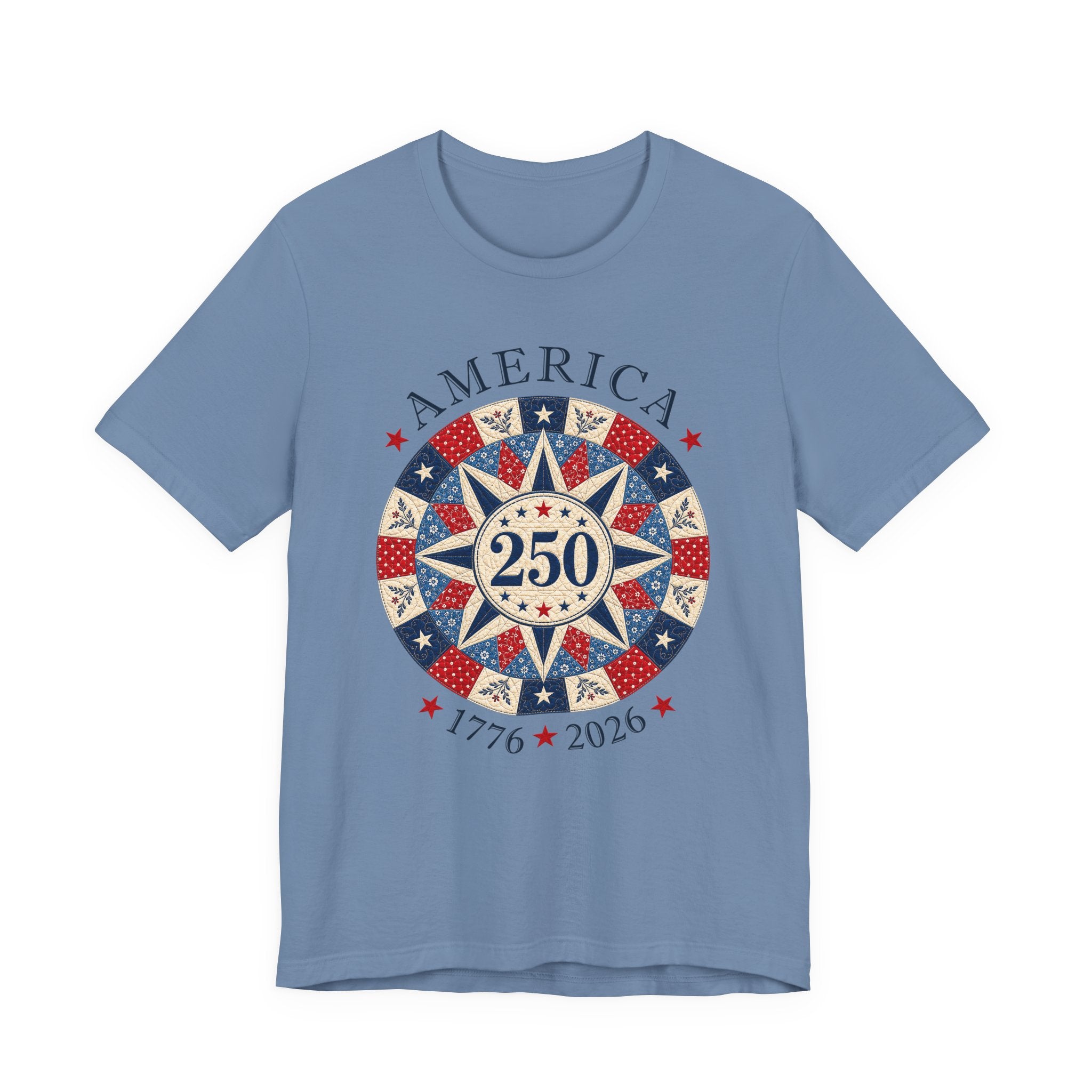 America 250 Quilt Star (Patriotic Quilting Tee)