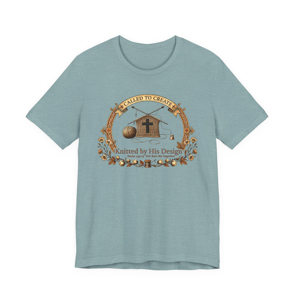 Knitted by His Design (Knitting Lovers Christian Tee)