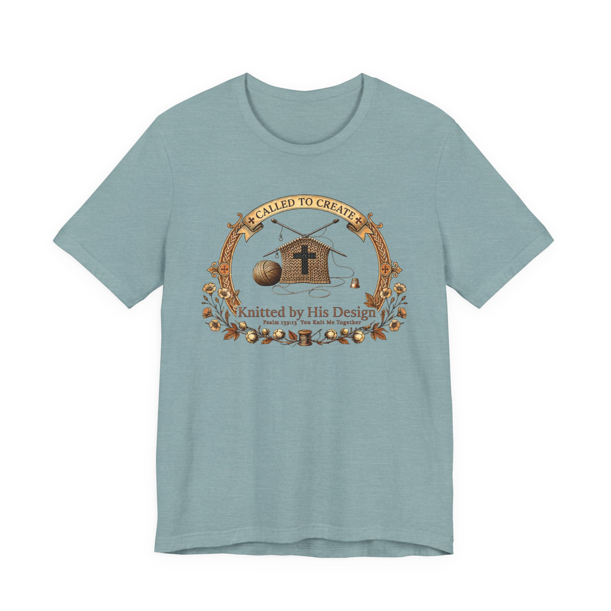Knitted by His Design (Knitting Lovers Christian Tee)