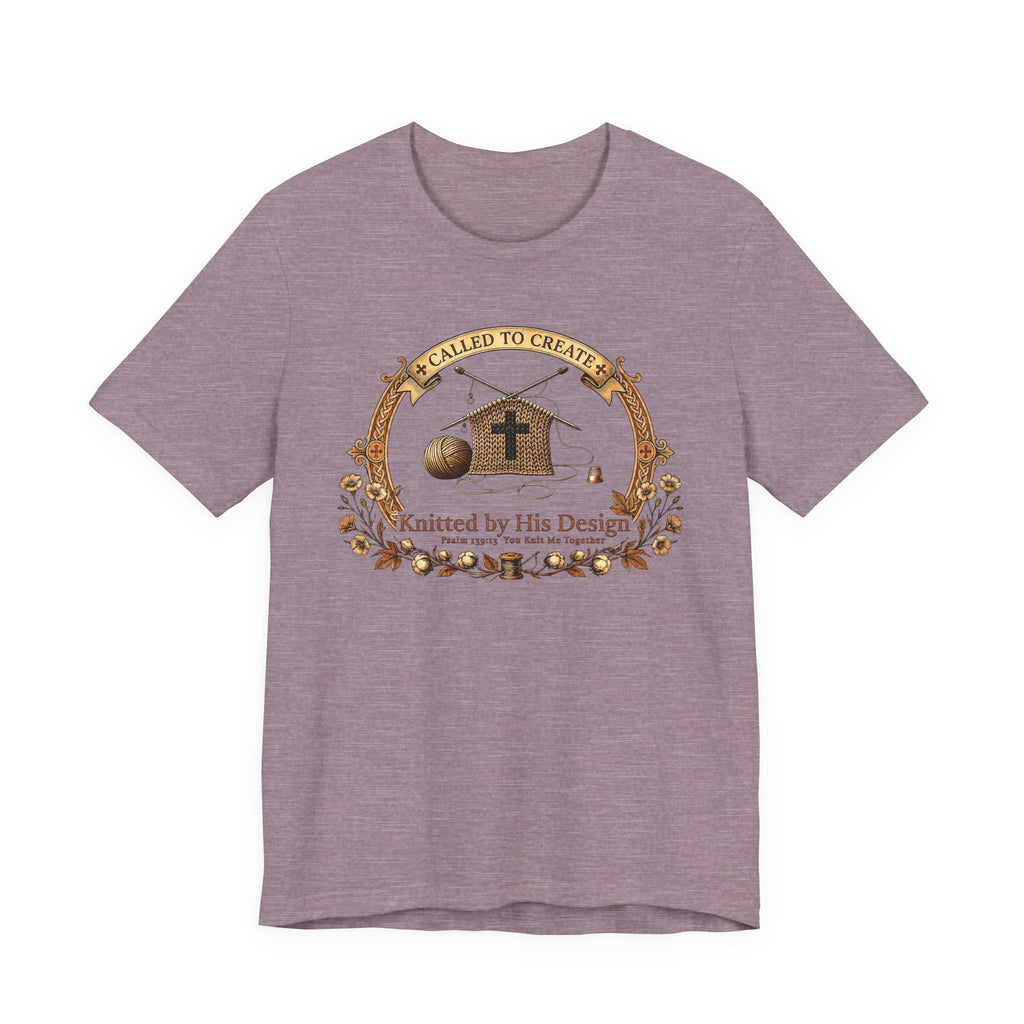 Knitted by His Design (Knitting Lovers Christian Tee)