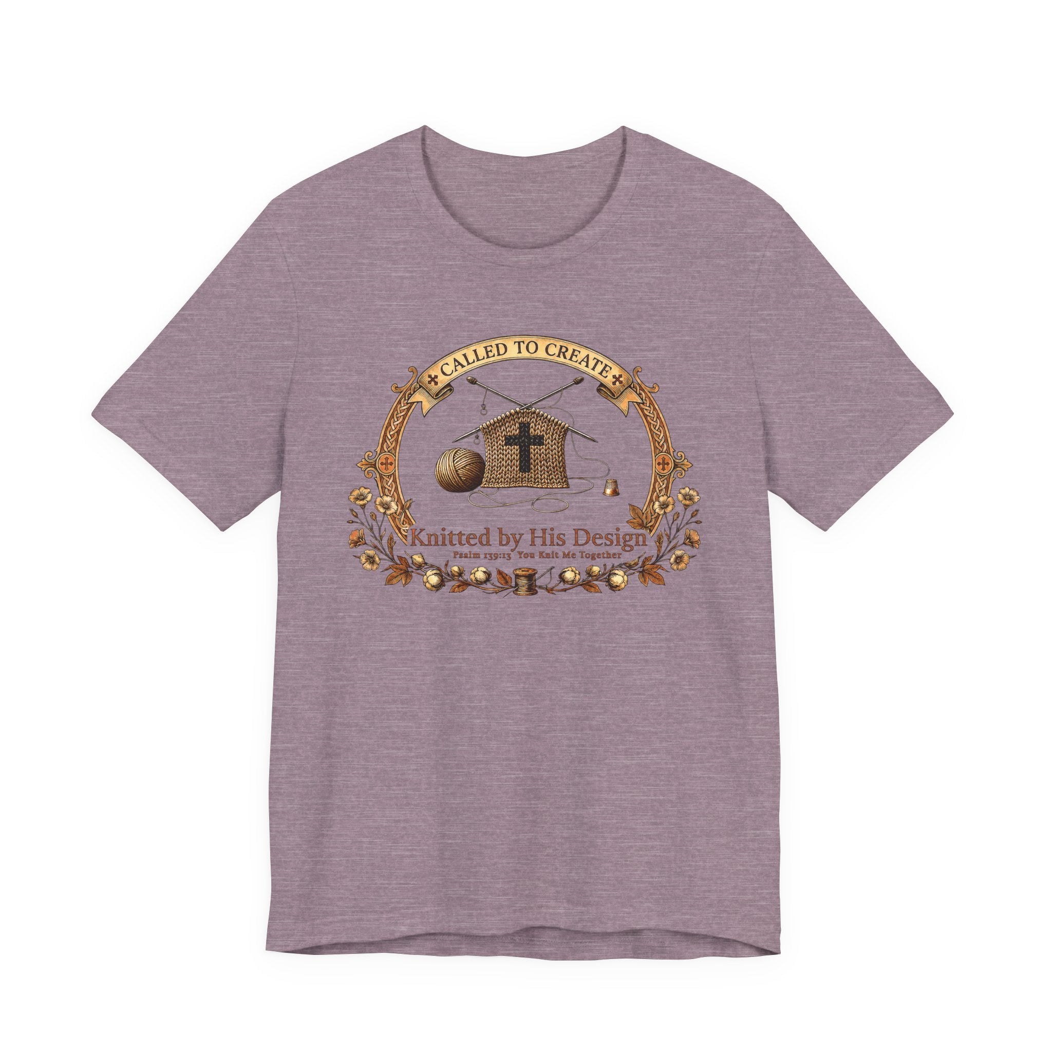Knitted by His Design (Knitting Lovers Christian Tee)