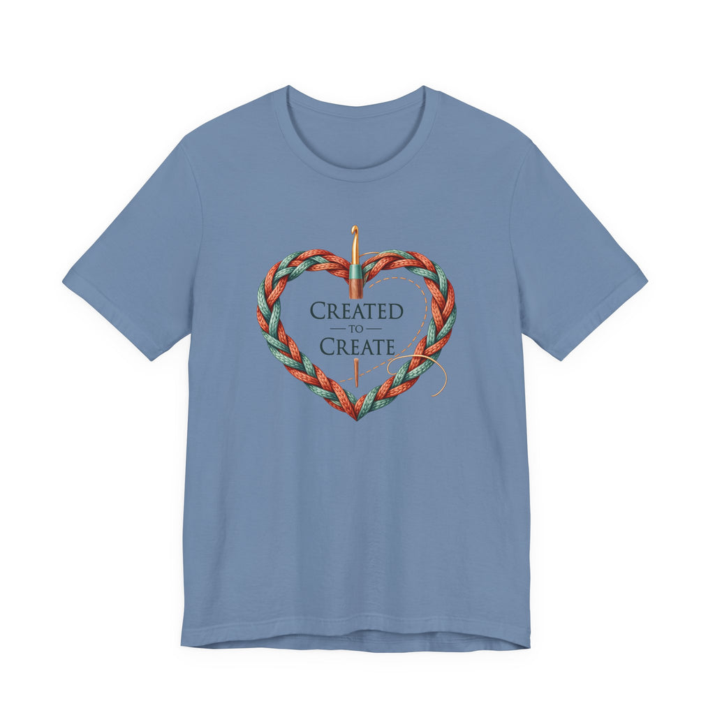 Created to Create (Christian Crochet Heart Tee)