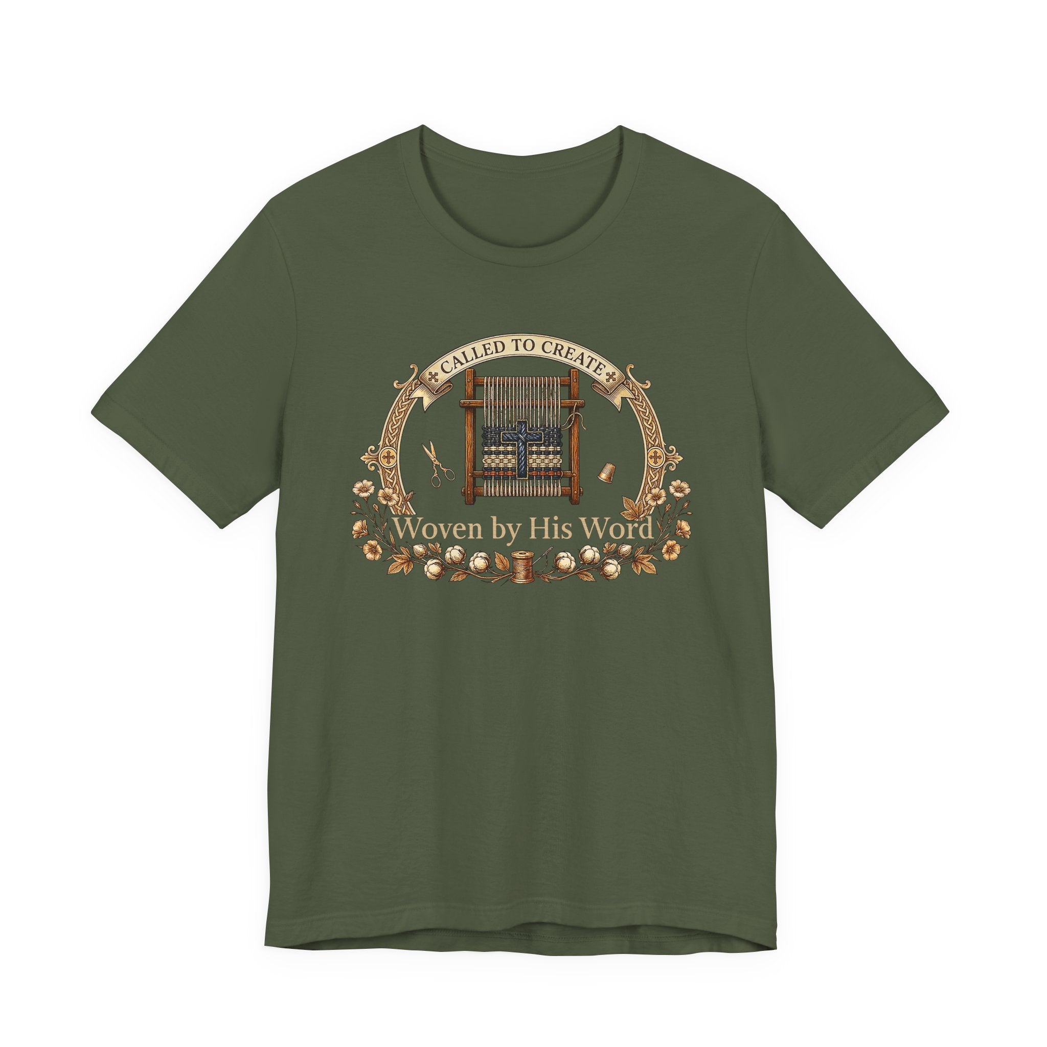 Woven By His Word (Christian Weaver - Dark Tee)