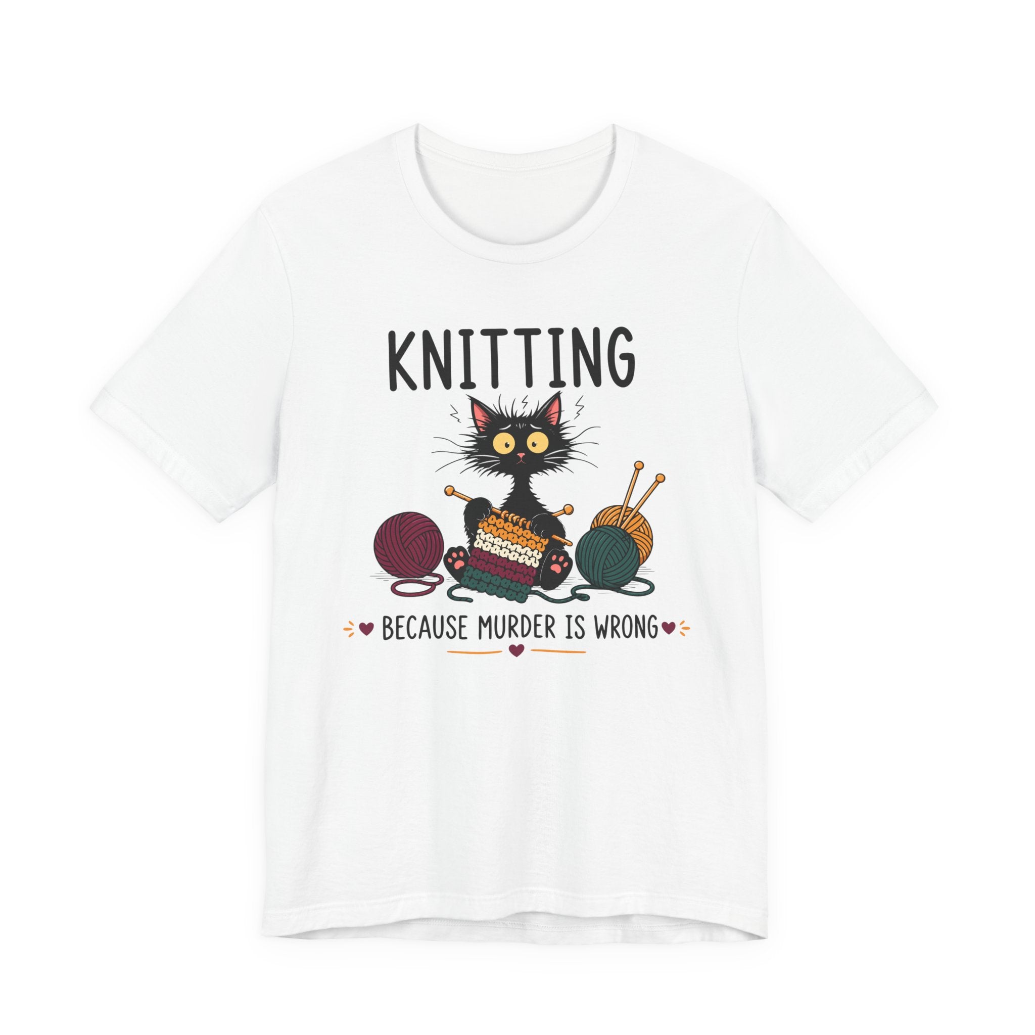 Knitting Because Murder is Wrong Tee