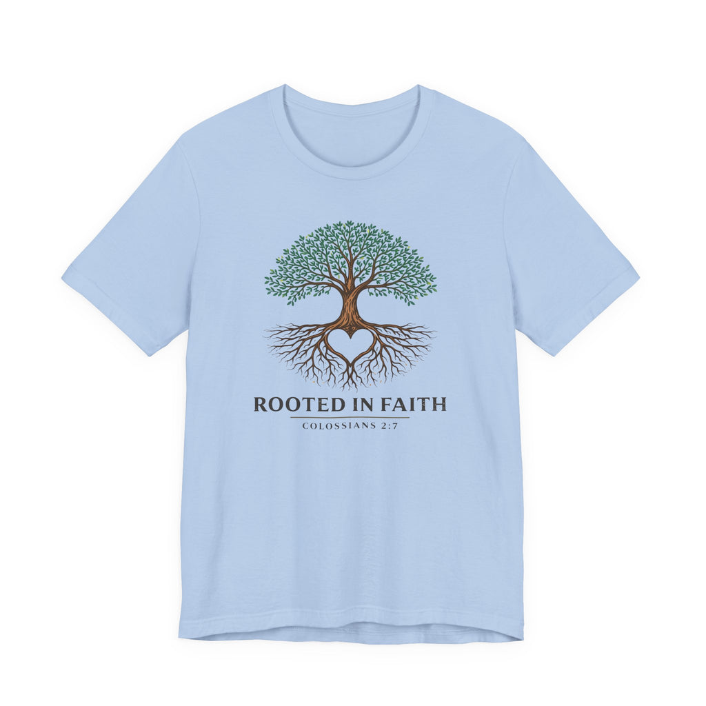 Rooted in Faith (Colossians 2:7 Christian Block Print)