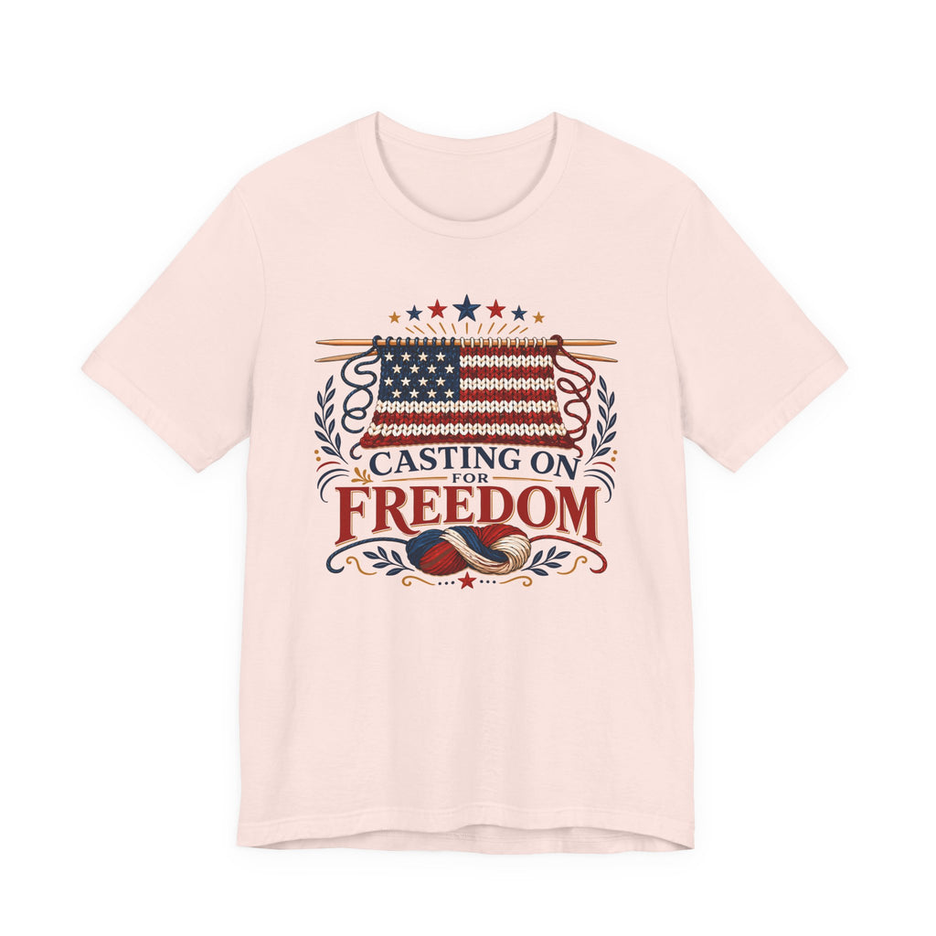 Casting On For Freedom (Patriotic Knitting Tee)