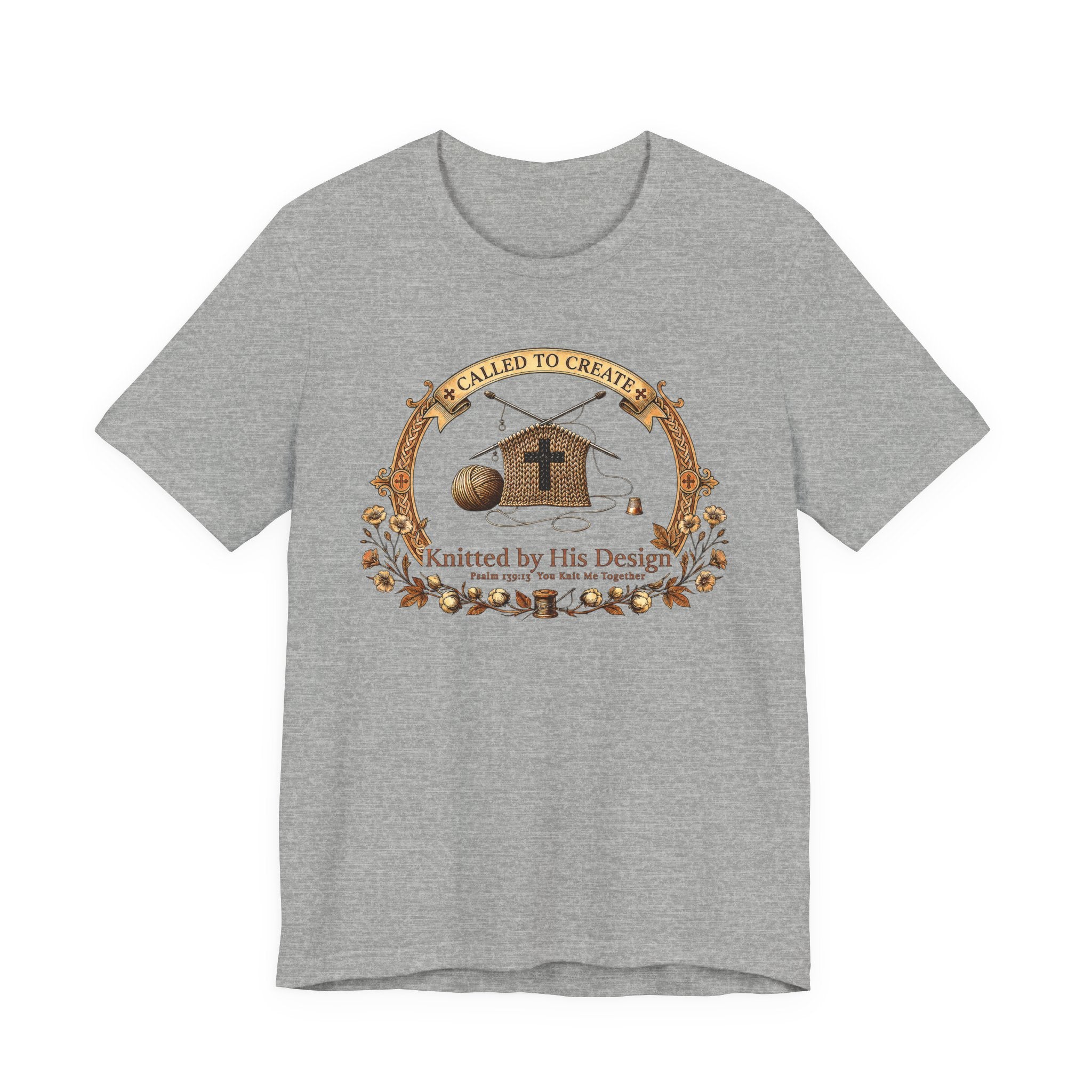 Knitted by His Design (Knitting Lovers Christian Tee)