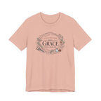 Even in Chaos His Grace Finds Me (Warm Tones Botanical Christian Sewing Tee)
