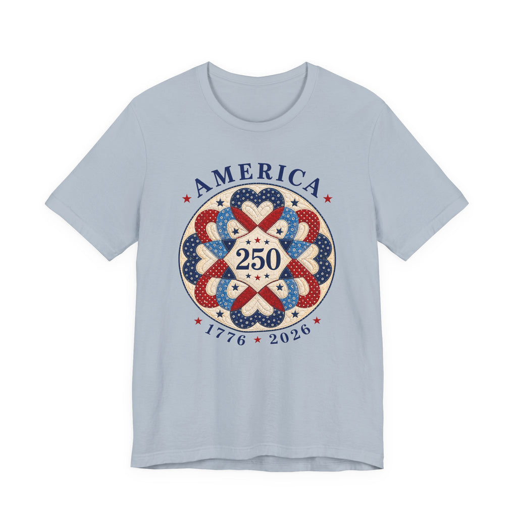 America 250 - Interlocking Hearts (Patriotic Quilting Tee)
