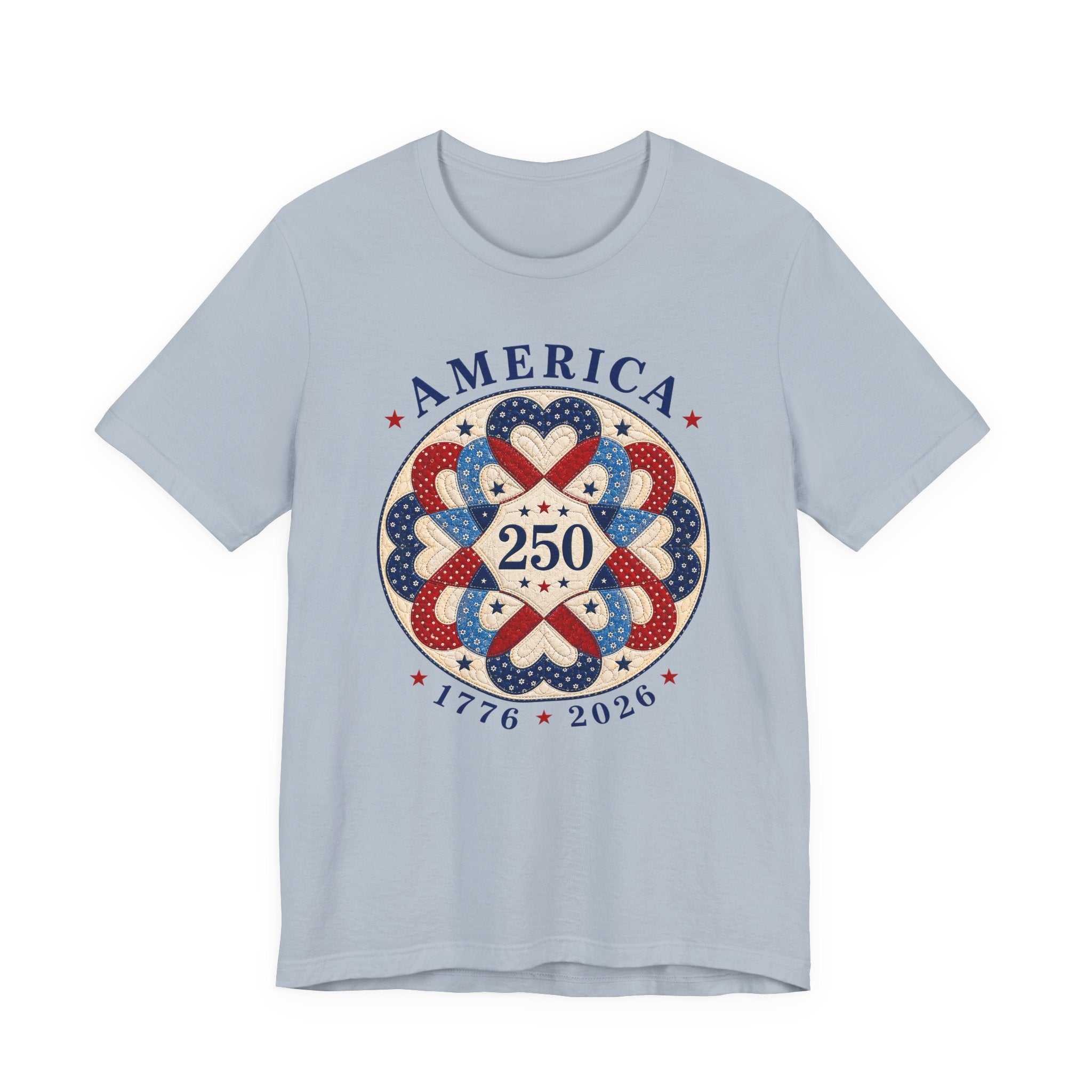 America 250 - Interlocking Hearts (Patriotic Quilting Tee)
