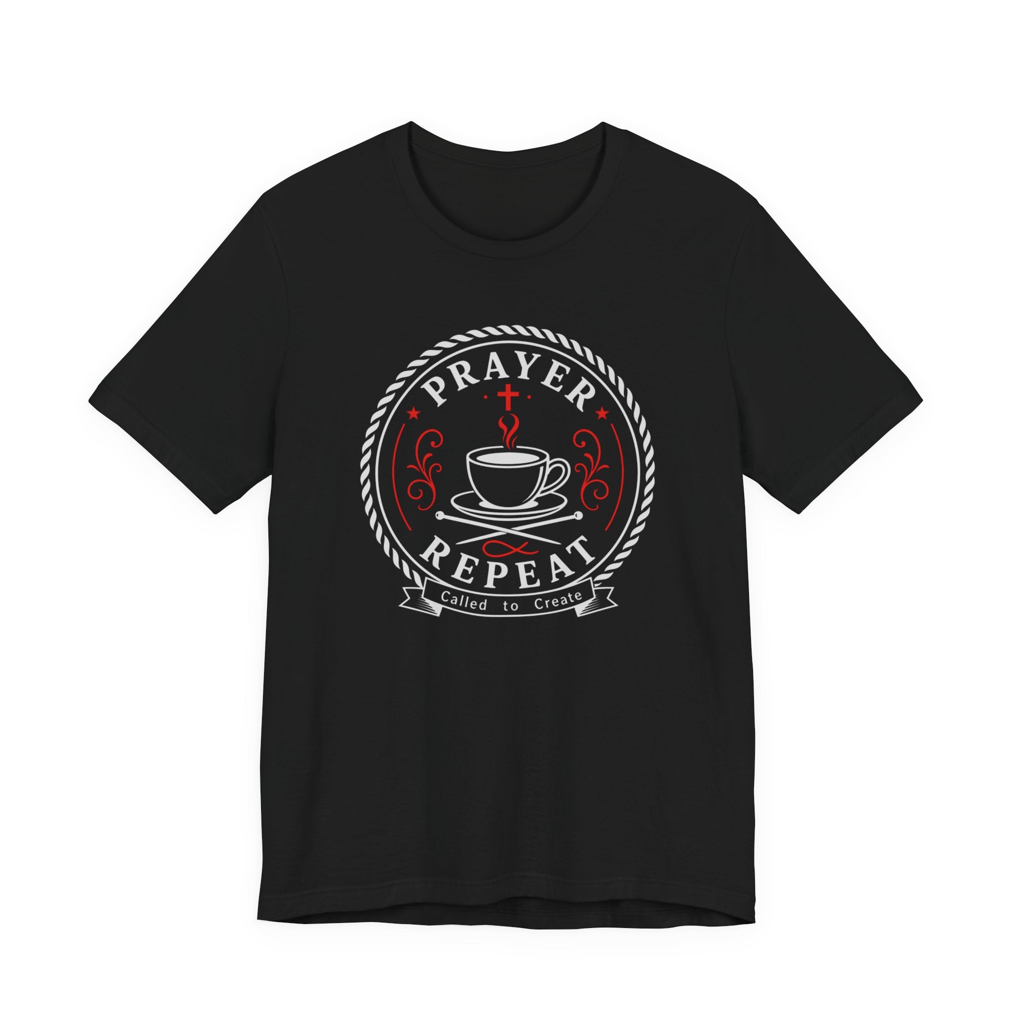 Prayer Coffee Knit Repeat (Christian Knitting Tee)