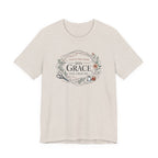 Even in Chaos His Grace Finds Me (Warm Tones Botanical Christian Sewing Tee)