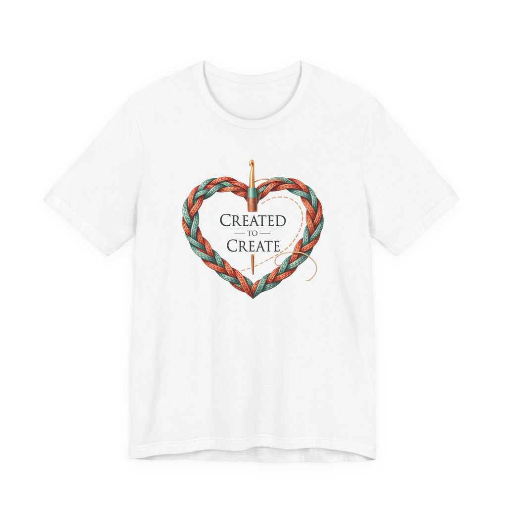 Created to Create (Christian Crochet Heart Tee)