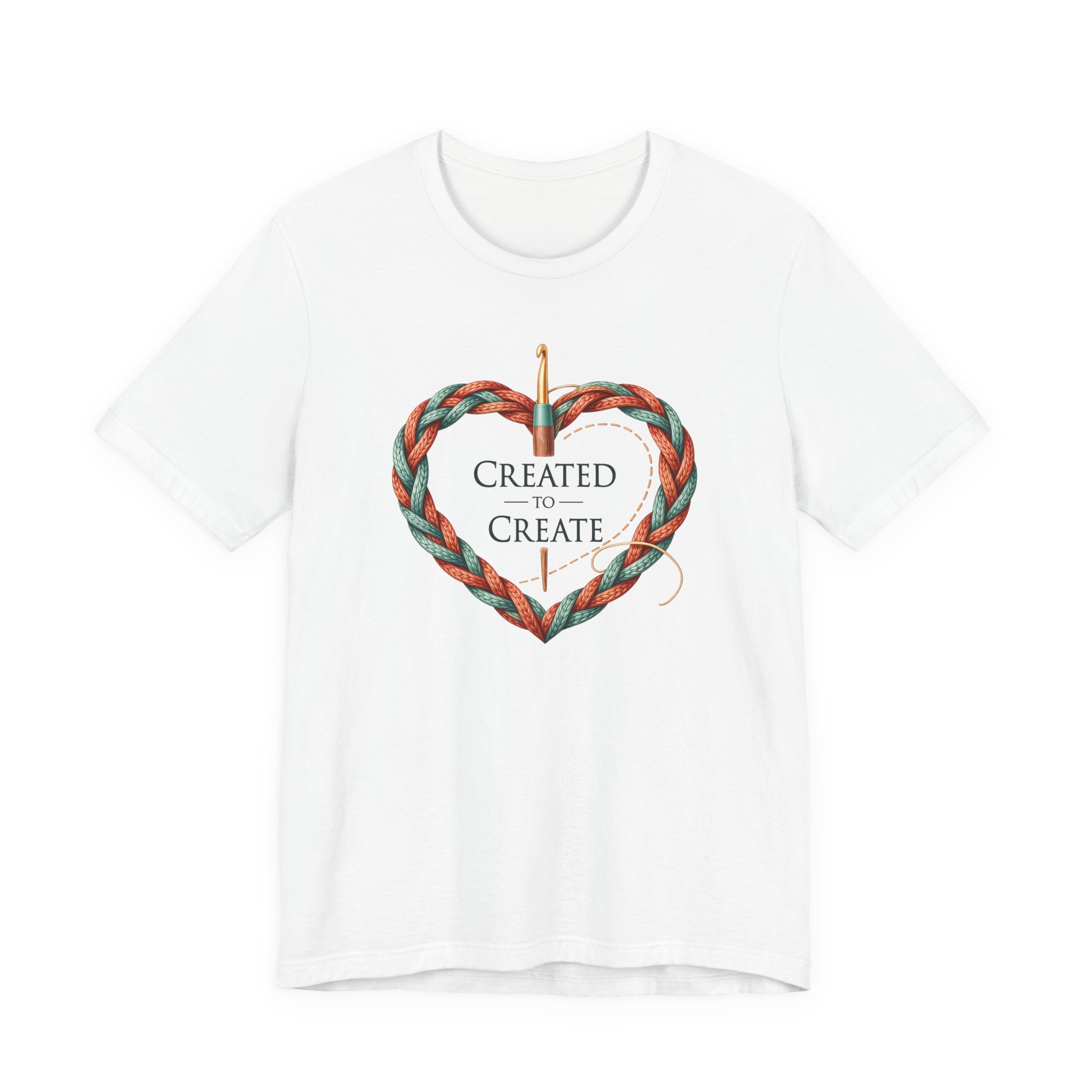 Created to Create (Christian Crochet Heart Tee)